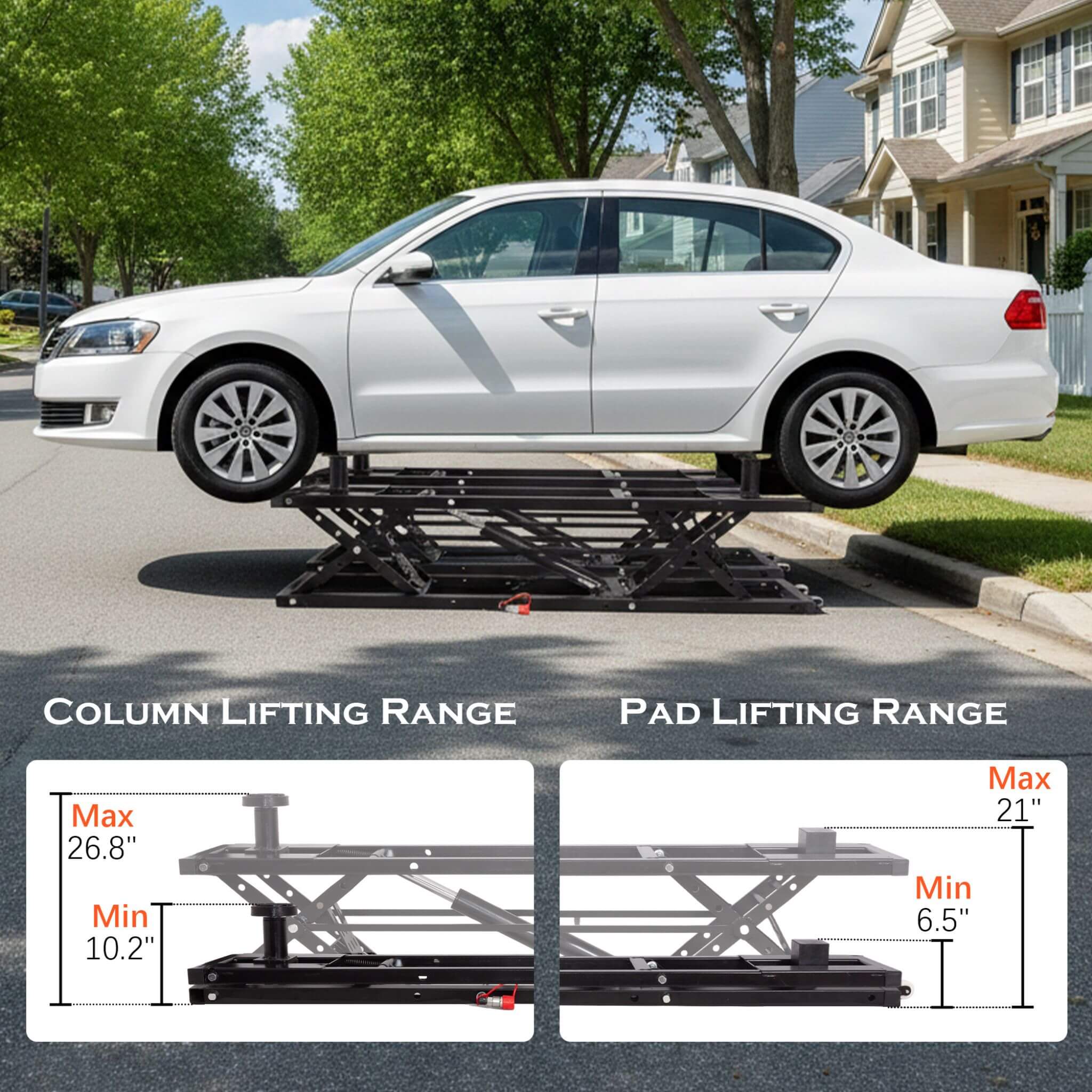 Heavy-Duty Portable 7000 LBS Car Lift Jack With Locking Levels (SAK10574) - Image 5