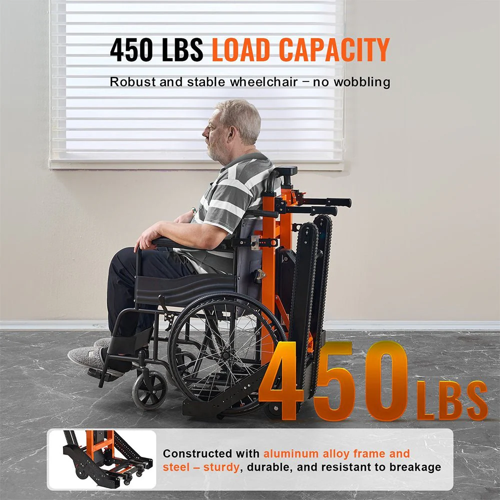 Heavy-Duty Premium Electric Folding Stair Climbing Wheelchair Hand Truck Dolly, 450LBS (SAK23175) - Image 4