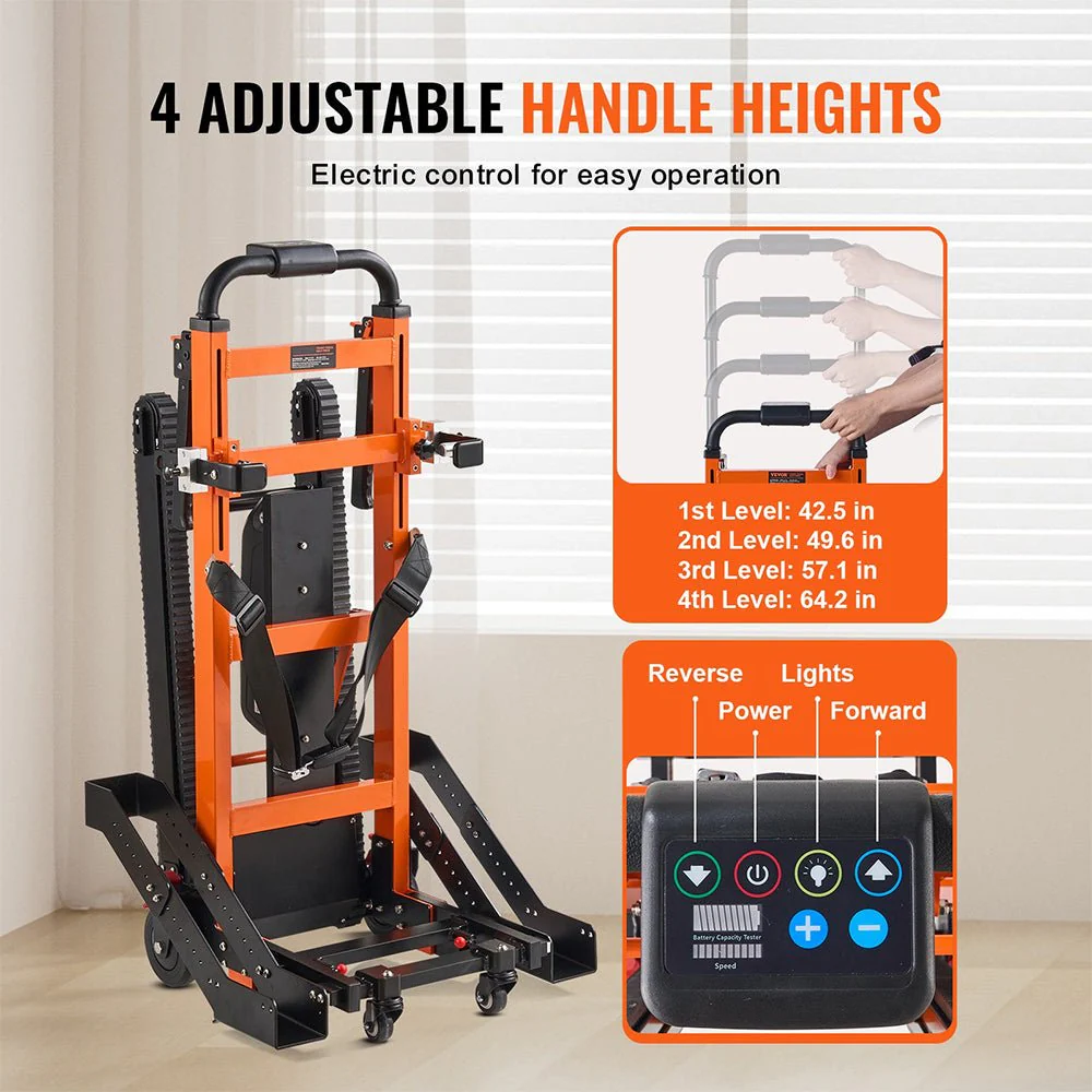Heavy-Duty Premium Electric Folding Stair Climbing Wheelchair Hand Truck Dolly, 450LBS (SAK23175) - Image 8