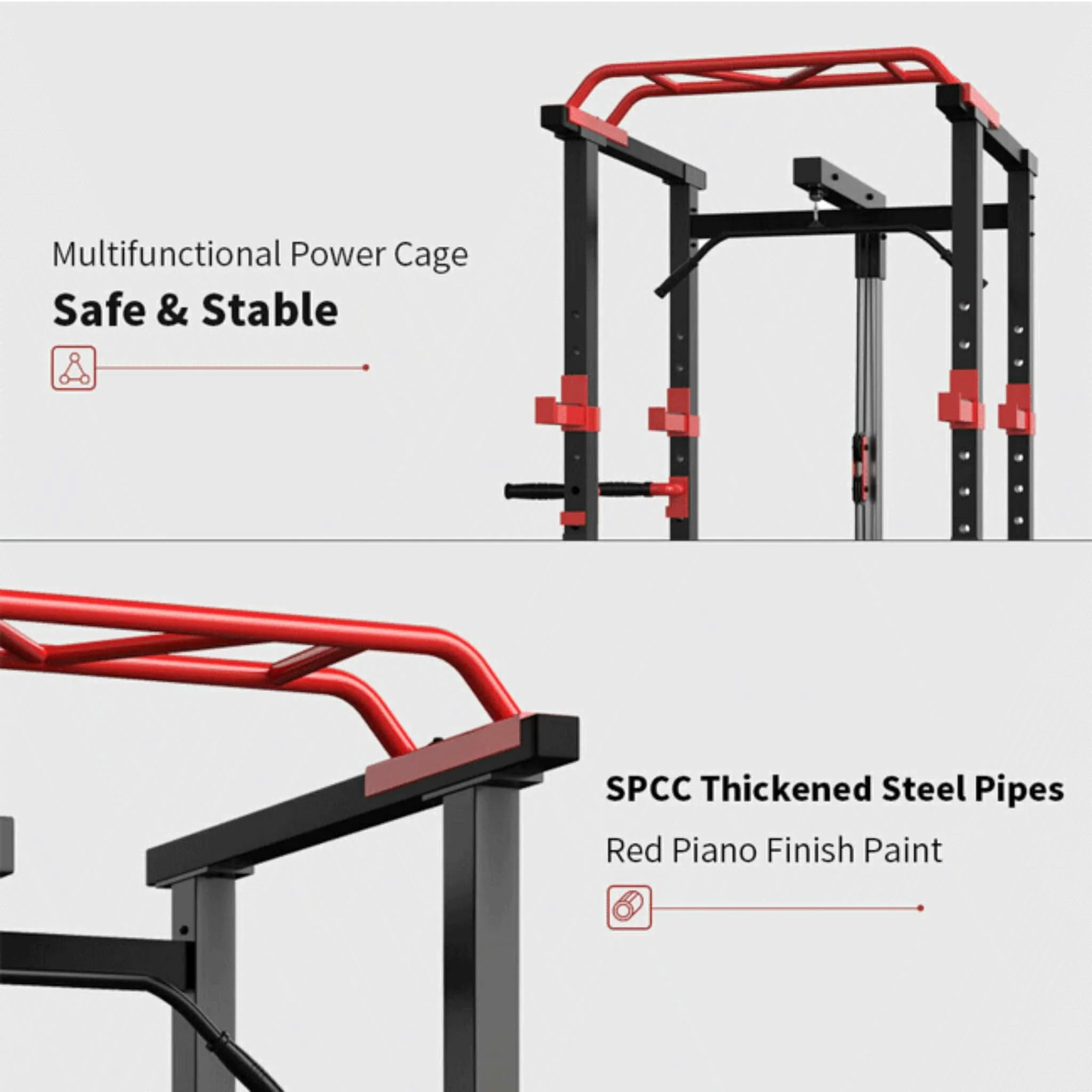 Heavy-Duty Professional Multi-Function Adjustable Power Cage Rack, 1000LBS (SAK98149) - Image 7