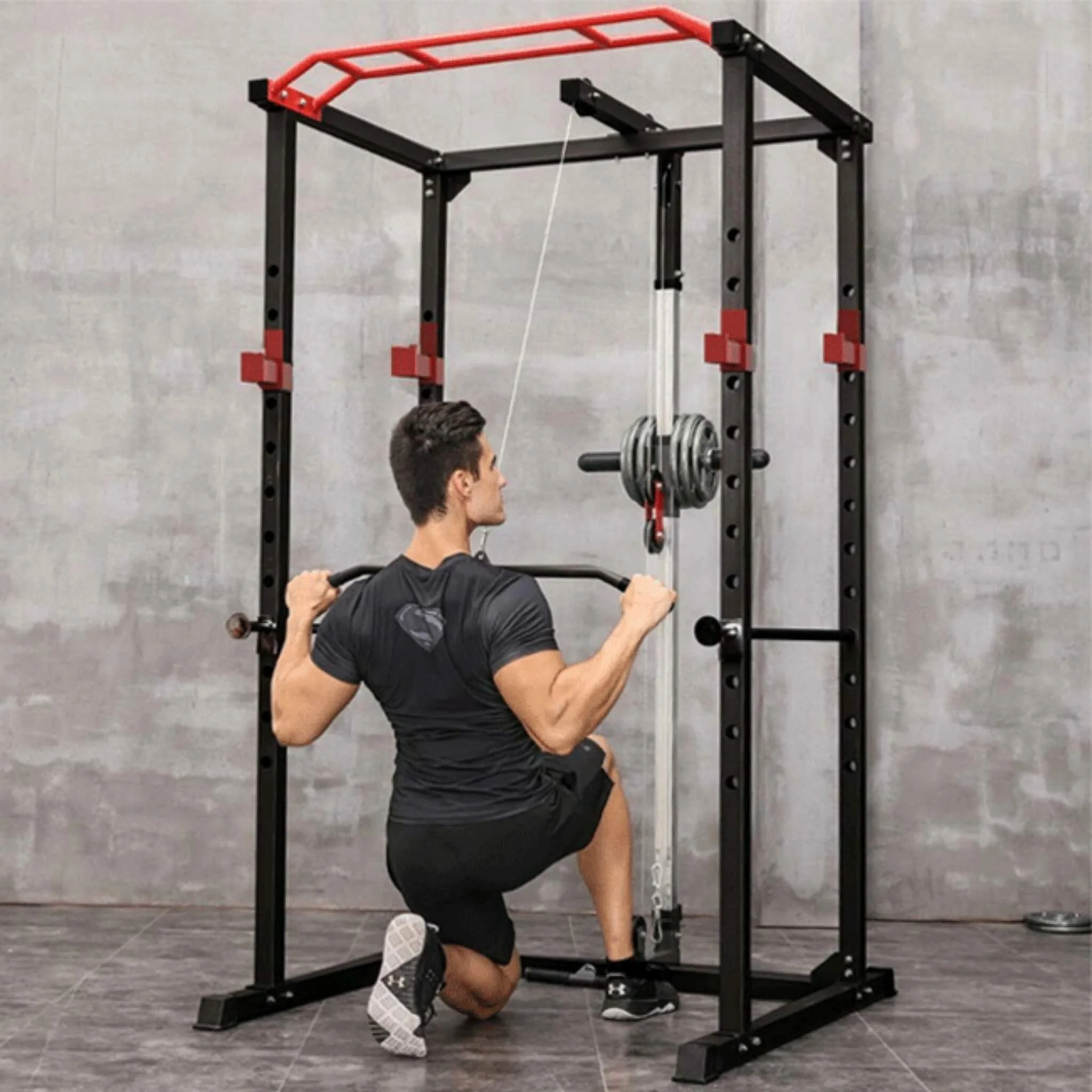 Heavy-Duty Professional Multi-Function Adjustable Power Cage Rack, 1000LBS (SAK98149) - Image 8