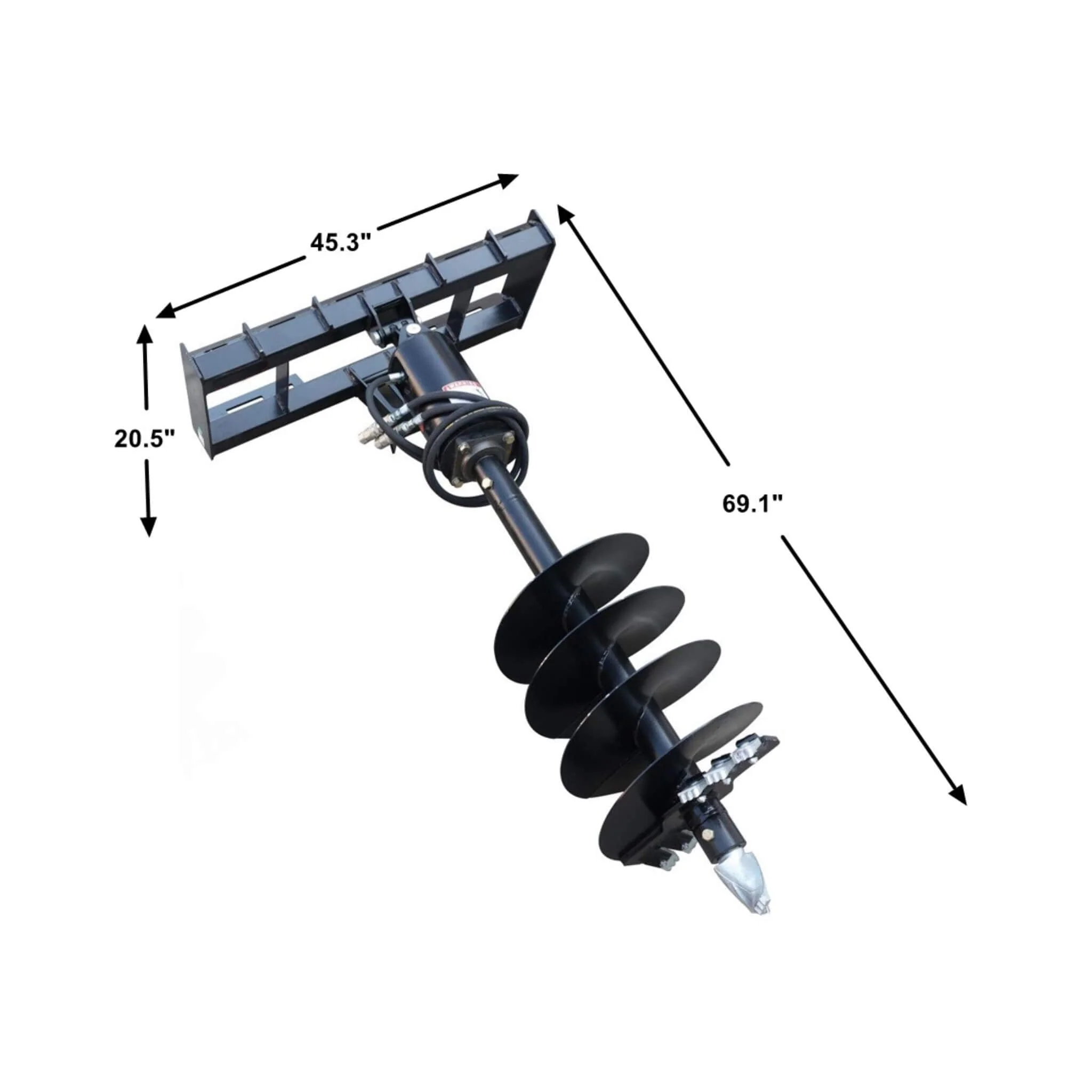 Heavy-Duty Skid Steer Auger Drive Attachment With 12-Inch Post Hole Bit (SAK25169) - Image 8