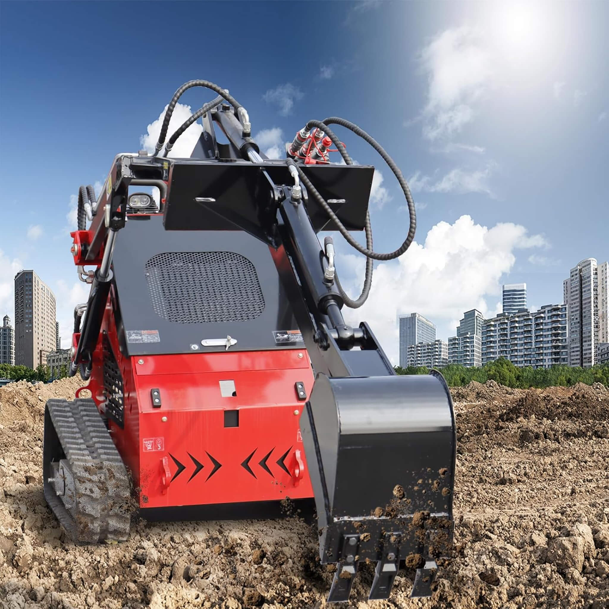 Heavy-Duty Skid Steer Fronthoe Attachment With 12-Inch Bucket (SAK95724) - Image 3