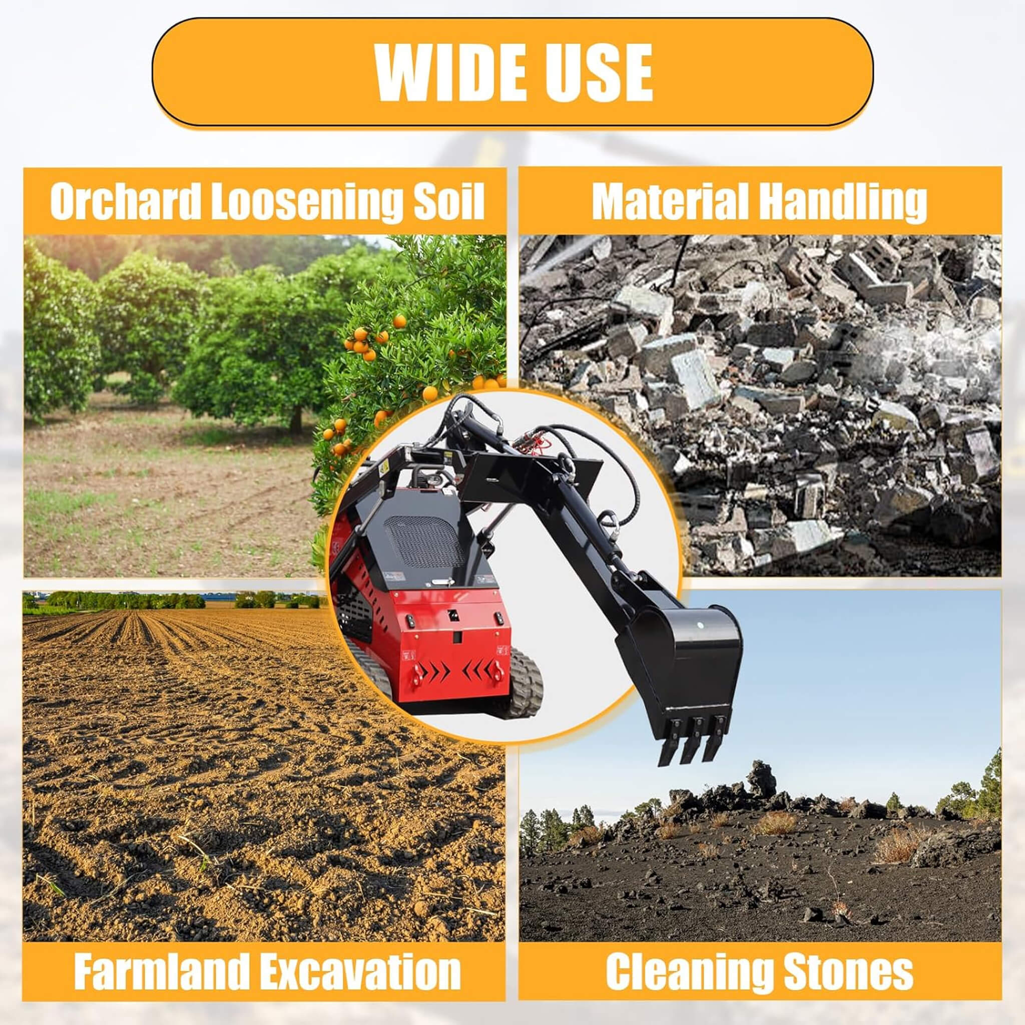 Heavy-Duty Skid Steer Fronthoe Attachment With 12-Inch Bucket (SAK95724) - Image 6