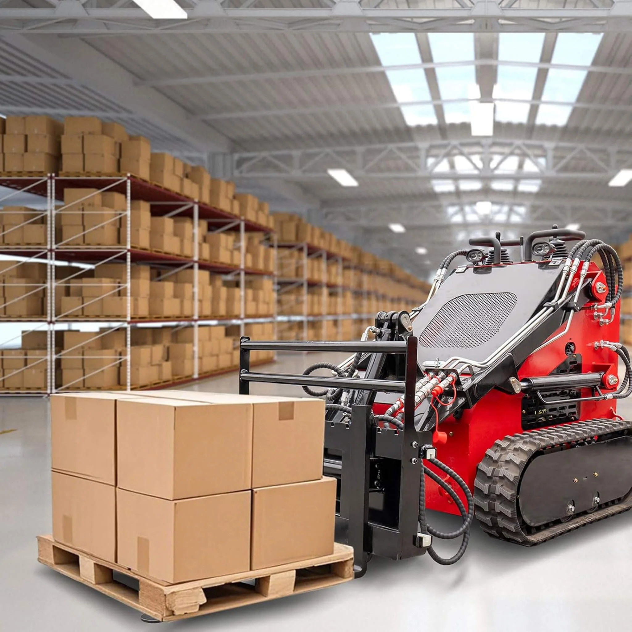 Heavy-Duty Skid Steer Pallet Fork Attachment With Lateral Shift (SAK29135) - Image 3