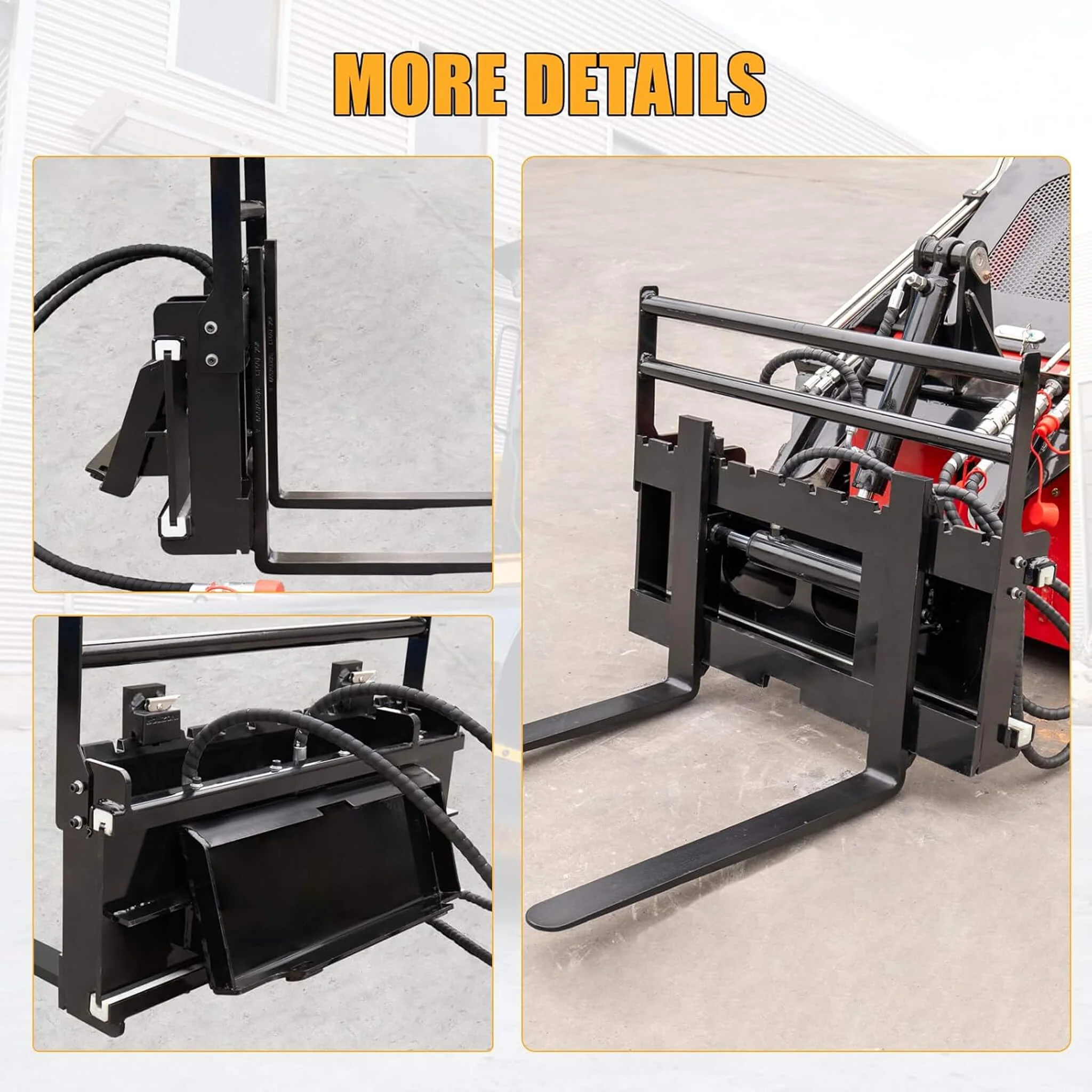 Heavy-Duty Skid Steer Pallet Fork Attachment With Lateral Shift (SAK29135) - Image 7