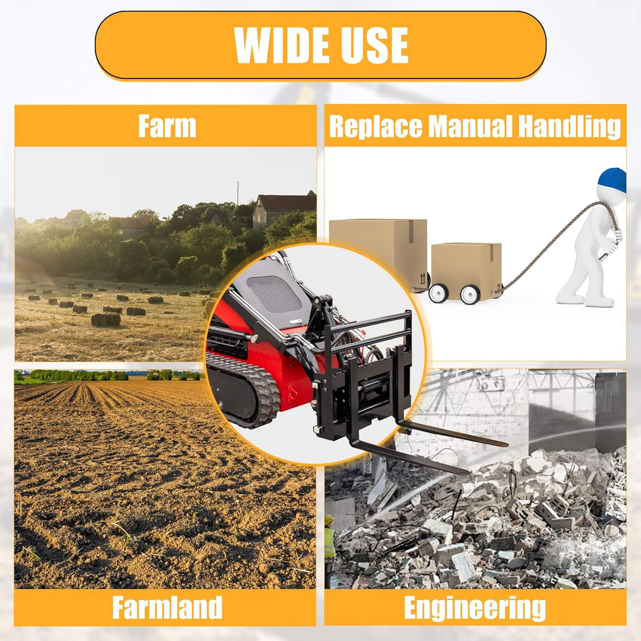 Heavy-Duty Skid Steer Pallet Fork Attachment With Lateral Shift (SAK29135) - Image 8