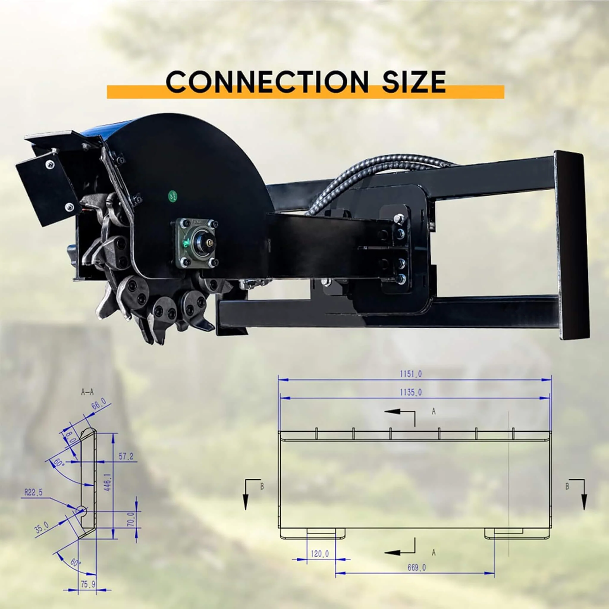 Heavy-Duty Skid Steer Stump Grinder Attachment With High-Speed Cutting Wheel (SAK52096) - Image 6