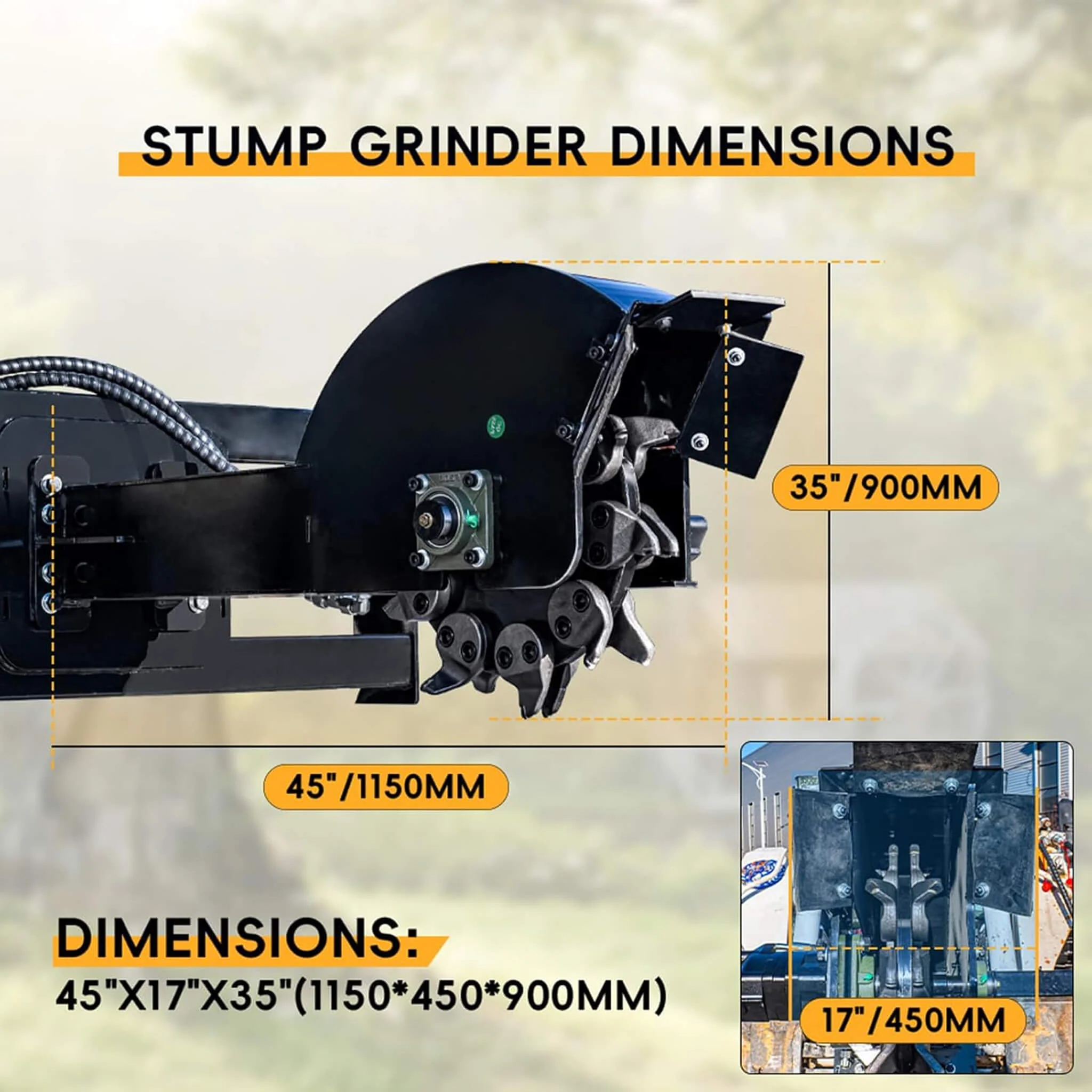 Heavy-Duty Skid Steer Stump Grinder Attachment With High-Speed Cutting Wheel (SAK52096) - Image 7