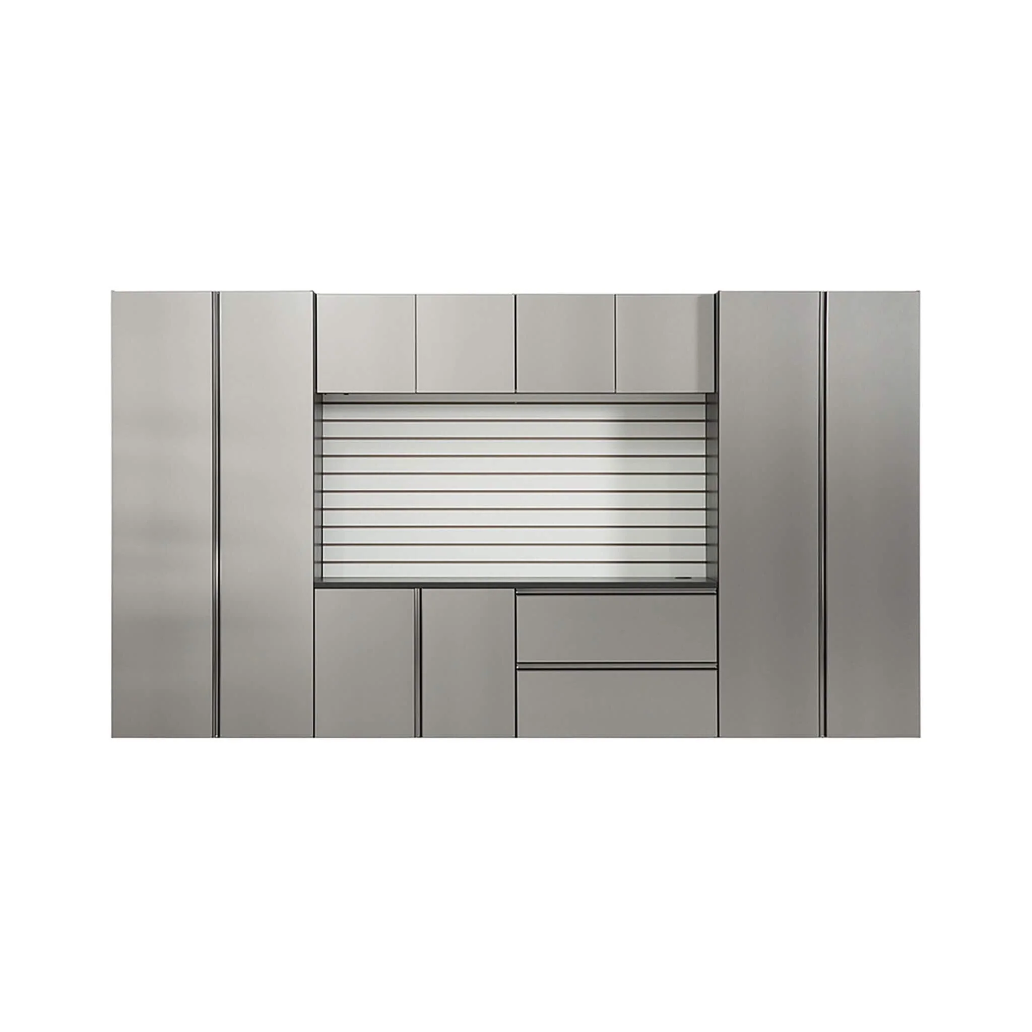 Alora Heavy-Duty Wall-Mounted Metallic Gray Garage Cabinet Set With Soft Closing Doors And Drawers (SAK24368)