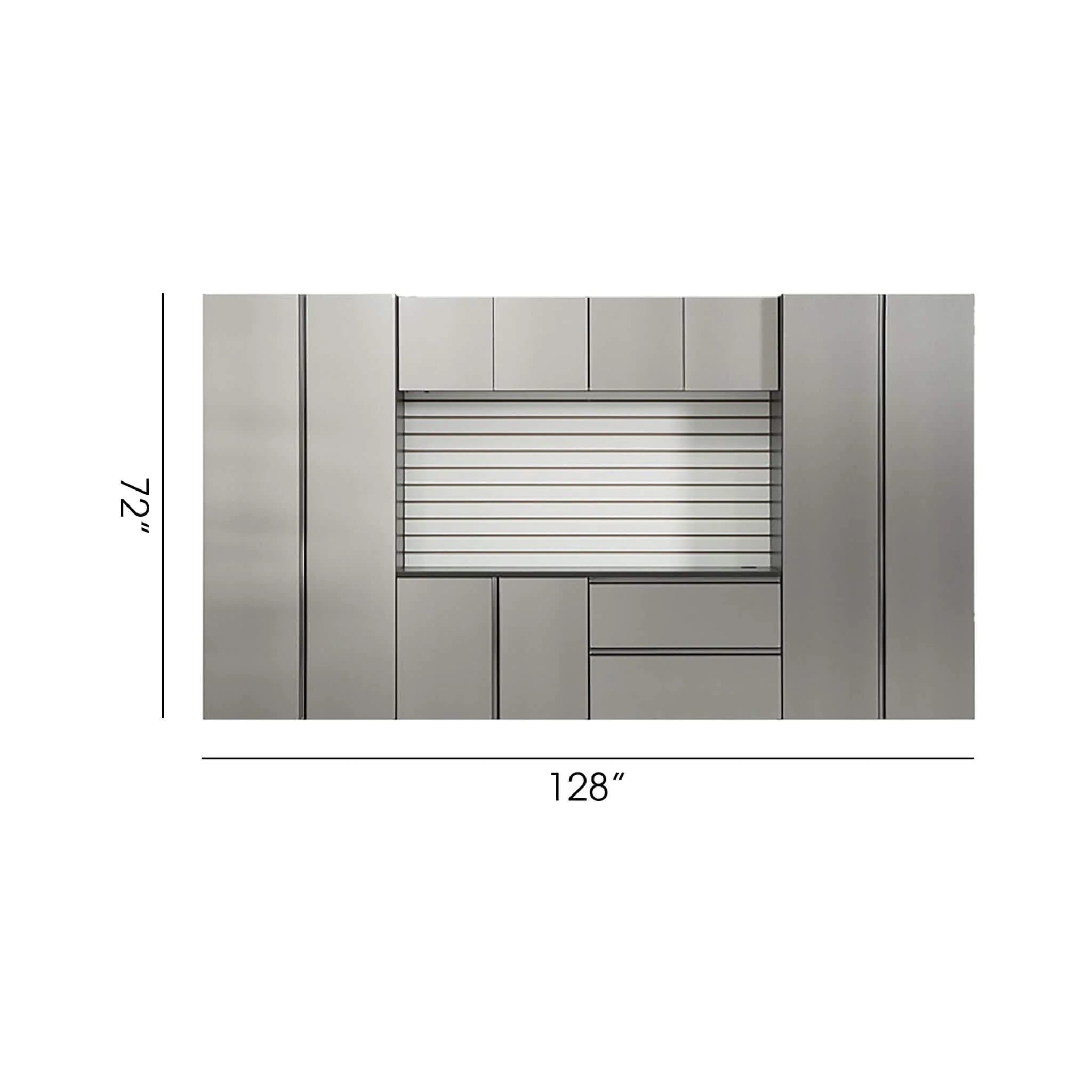 Alora Heavy-Duty Wall-Mounted Metallic Gray Garage Cabinet Set With Soft Closing Doors And Drawers (SAK24368) - Image 9