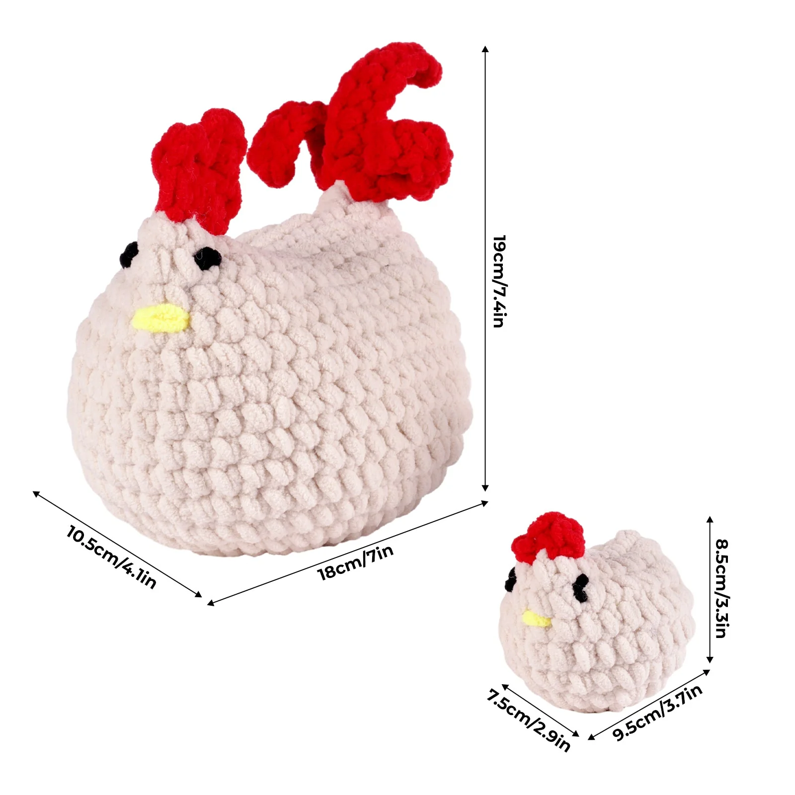 Hen and Chicken Amigurumi DIY Crochet Kit Wizardi F07N8-M147 - Image 4