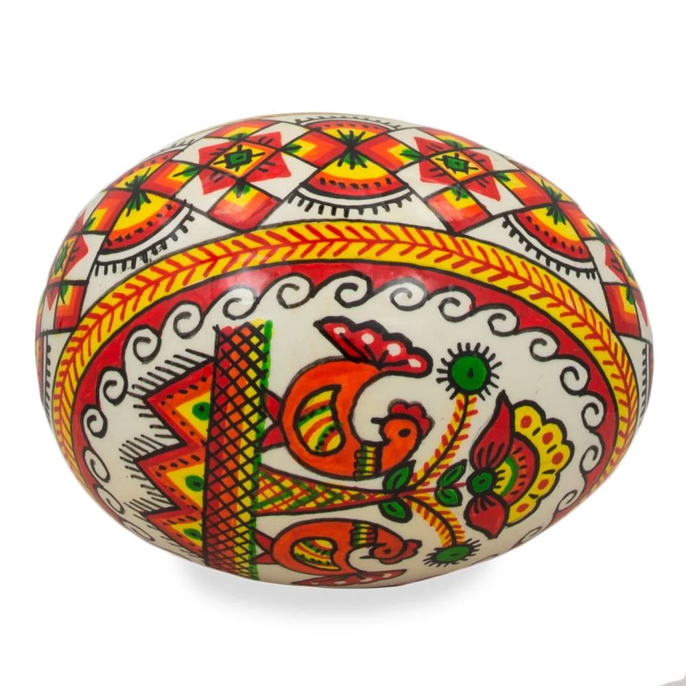 Hen Ukrainian Wooden Easter Egg Pysanka on a Stand 3.75 Inches - Image 4