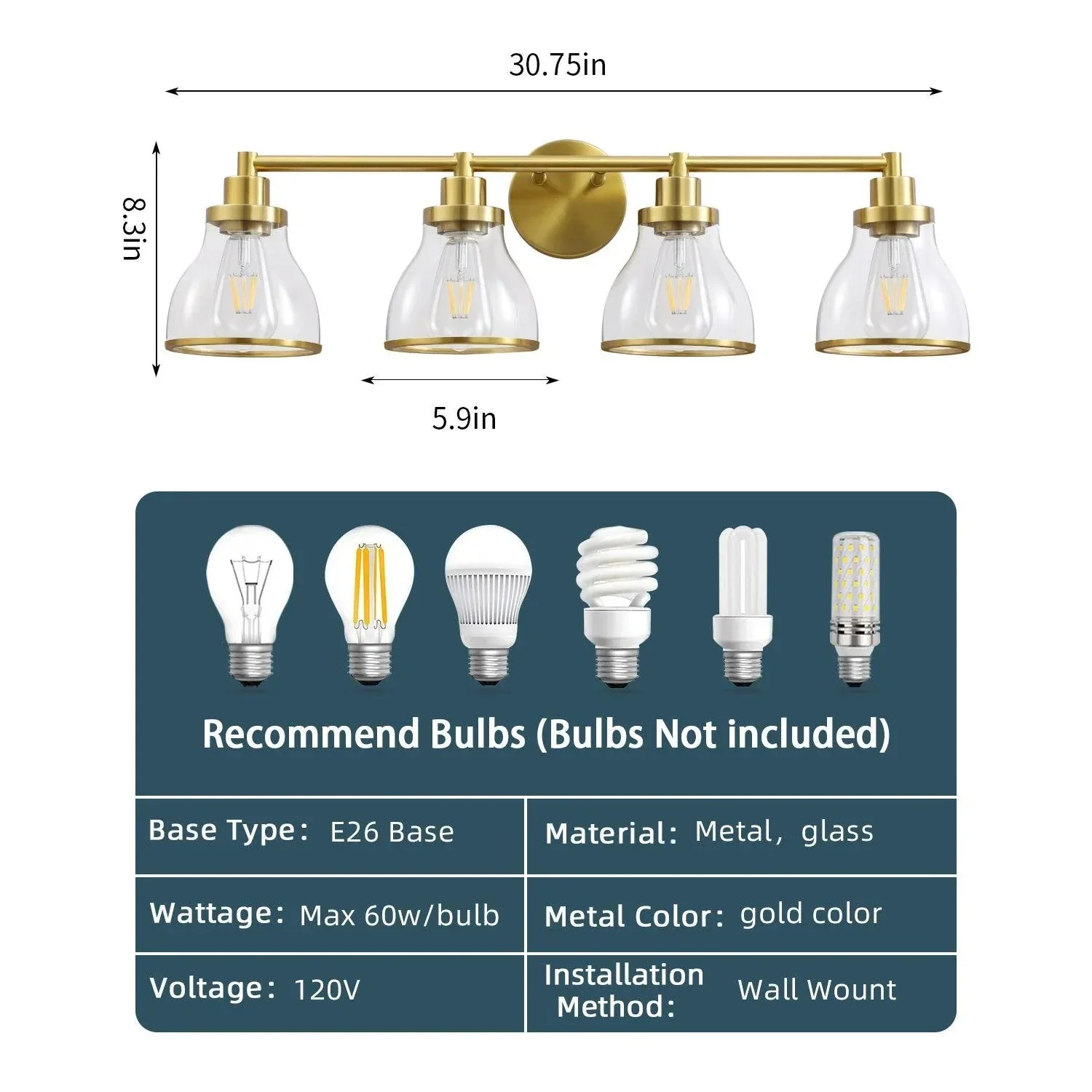 Hermosa Modern 4-Light Bathroom Vanity Light - Image 6