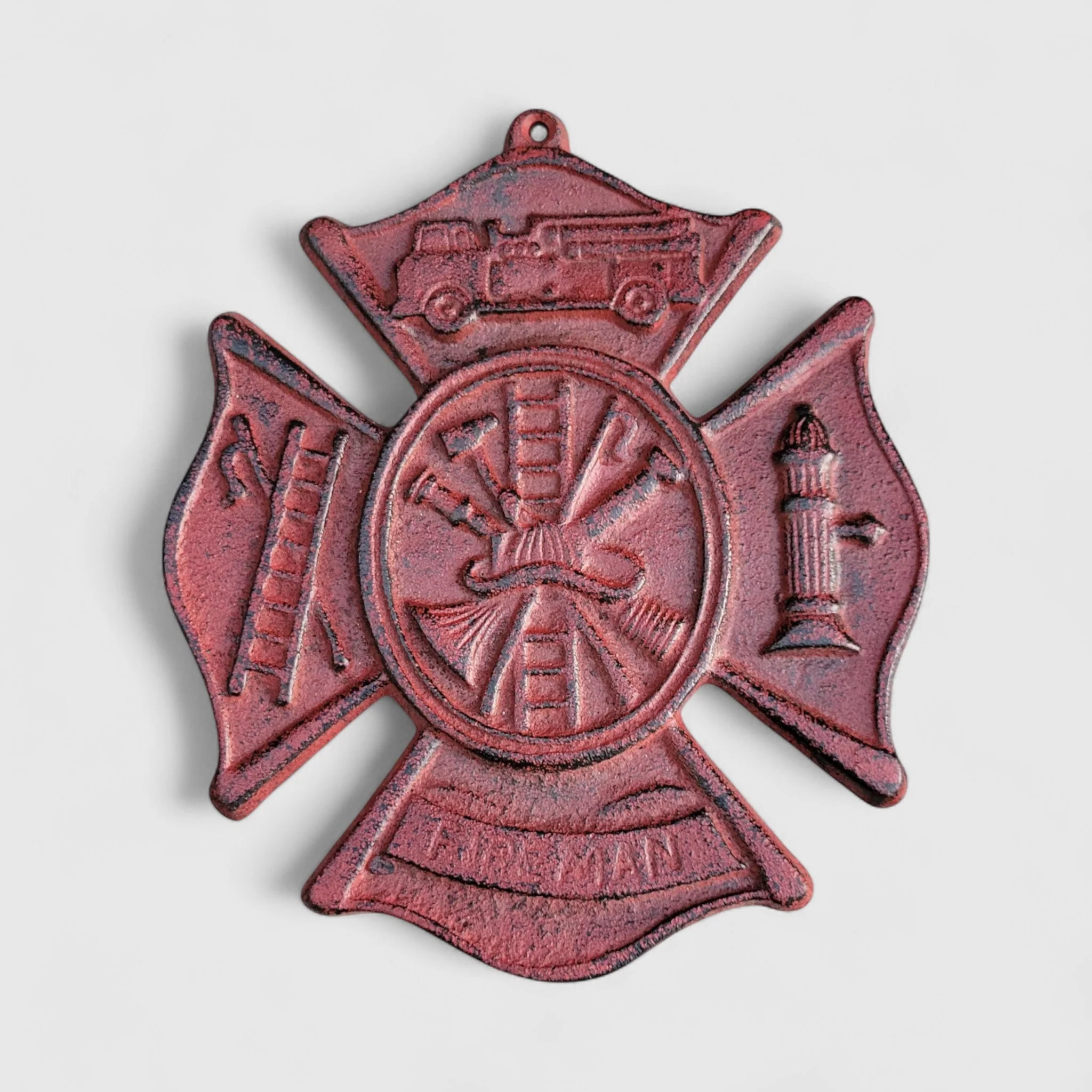 Heroic Cast Iron Fireman Plaque - Tribute to Bravery & Service - Image 2