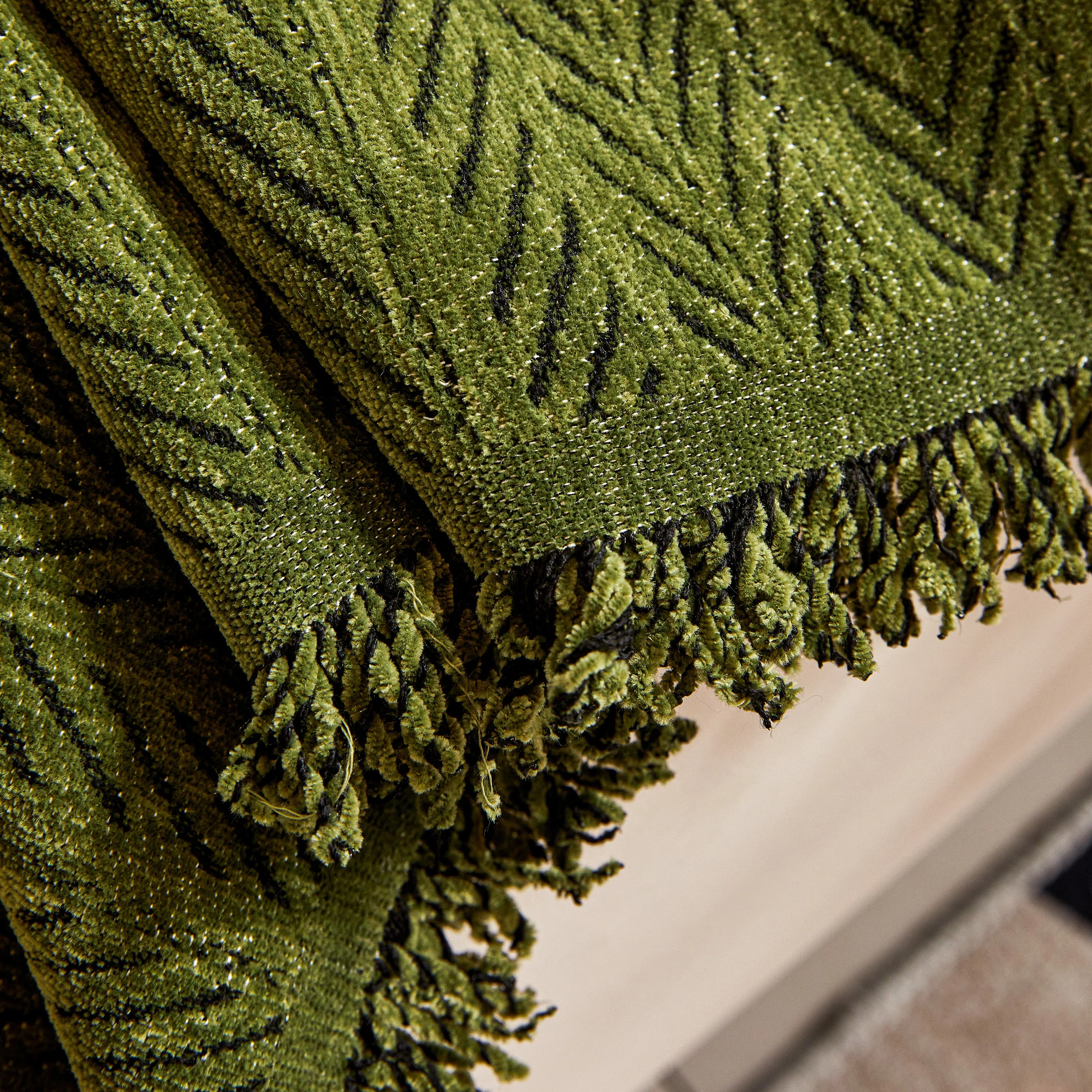 Herringbone Chenille Couch Cover Blanket Soft Durable Throw Sofa Protector with Tassel - Image 145