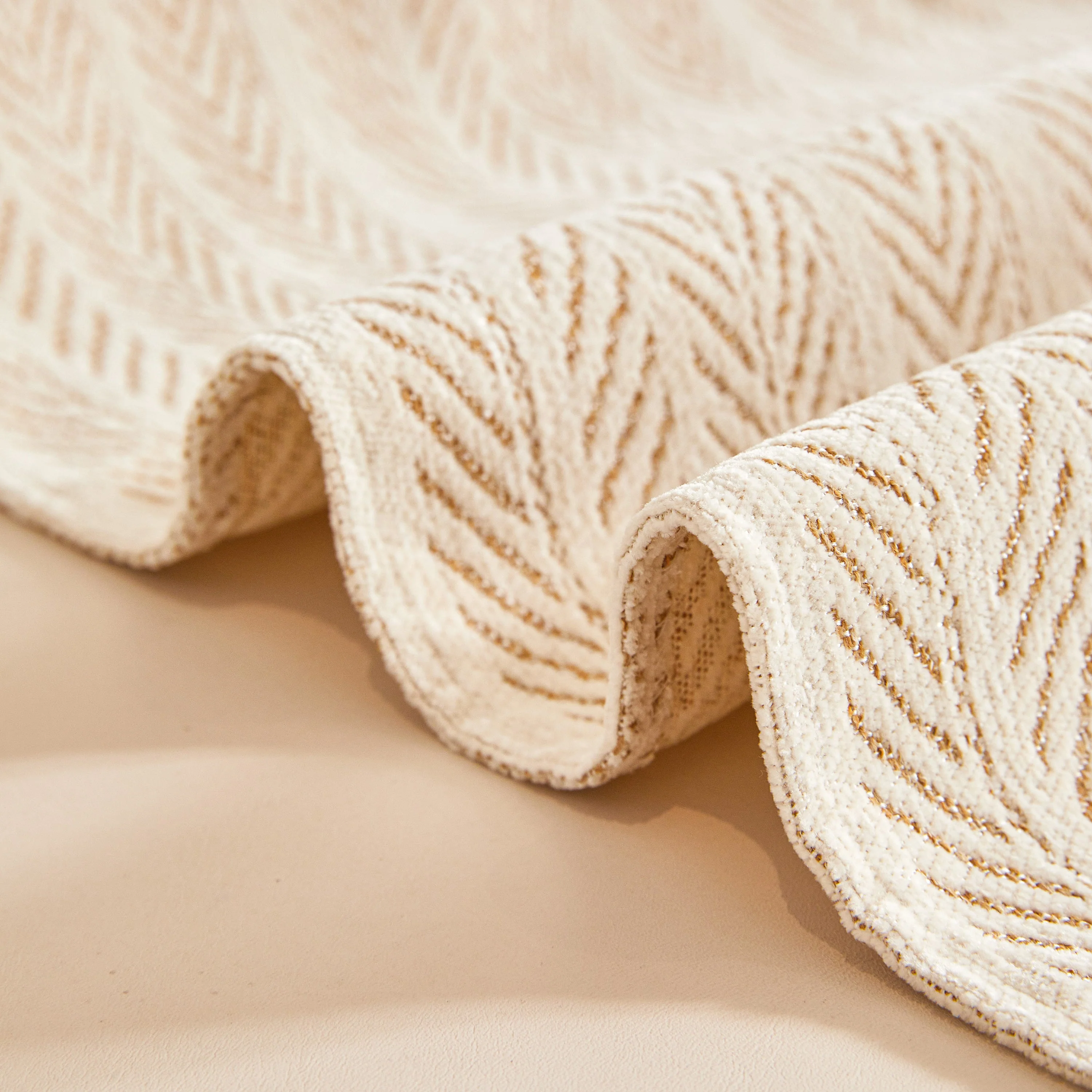 Herringbone Chenille Couch Cover Blanket Soft Durable Throw Sofa Protector with Tassel - Image 8