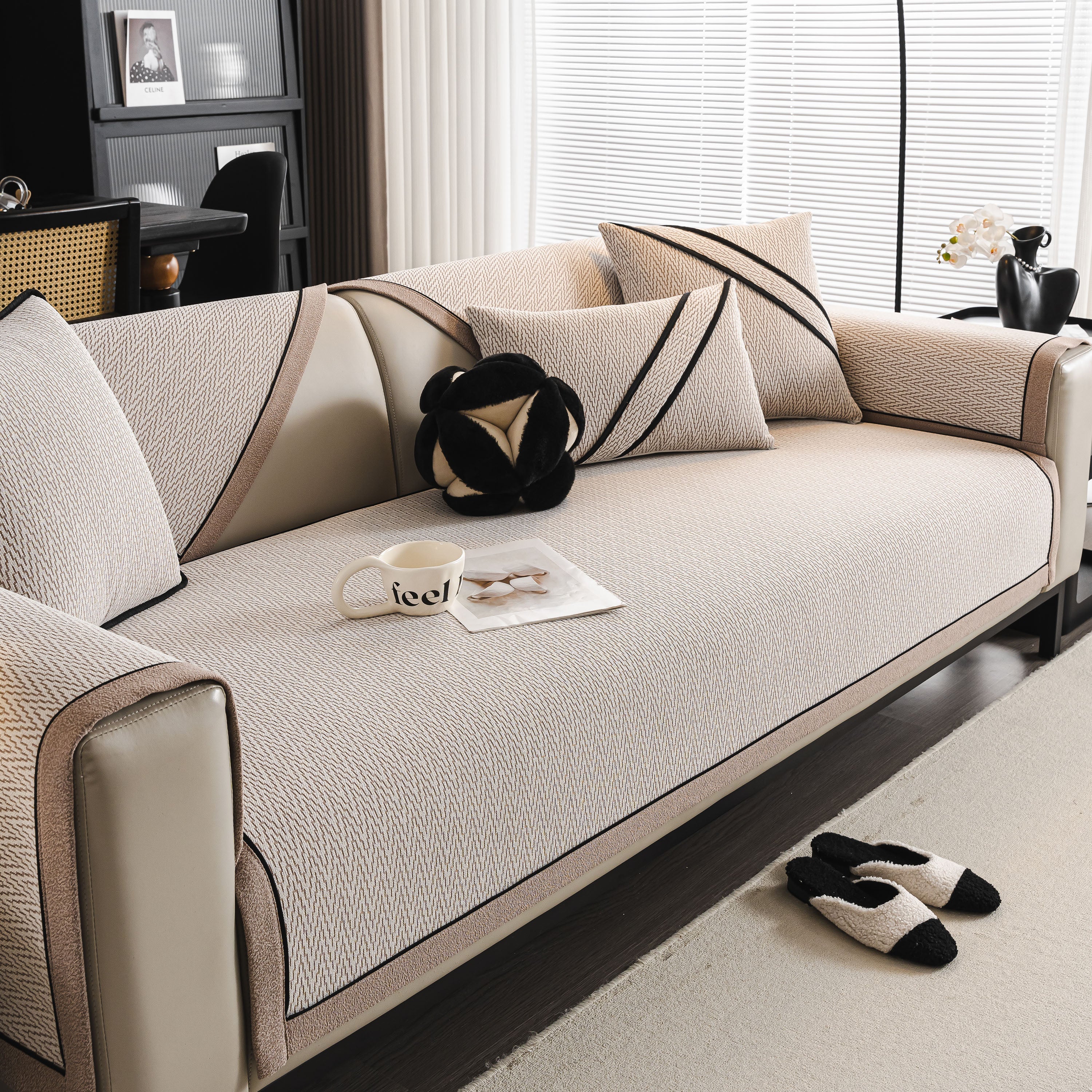Herringbone Couch Protector for Pets, Non-Slip Washable Sectional Couch Covers - Image 13