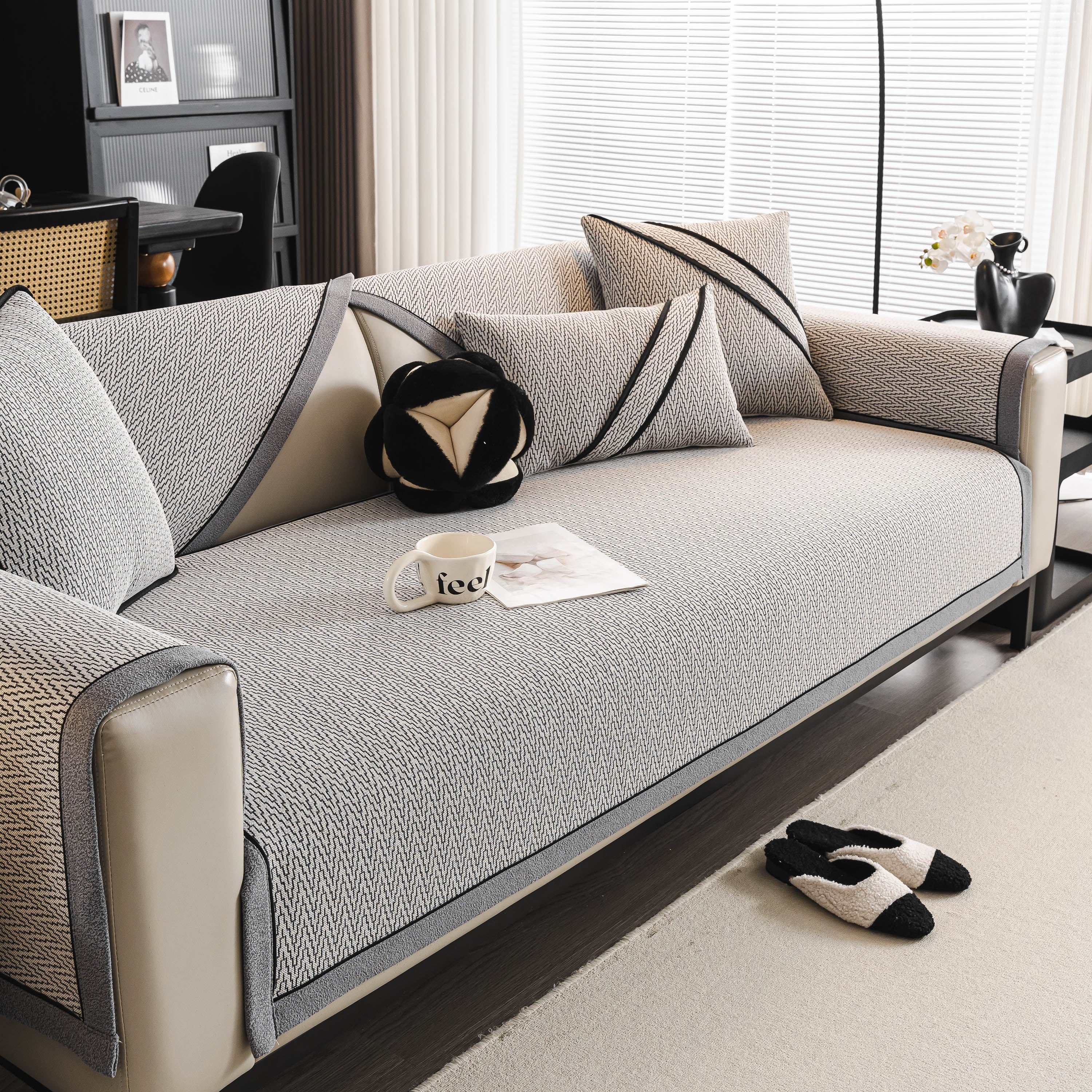 Herringbone Couch Protector for Pets, Non-Slip Washable Sectional Couch Covers - Image 56