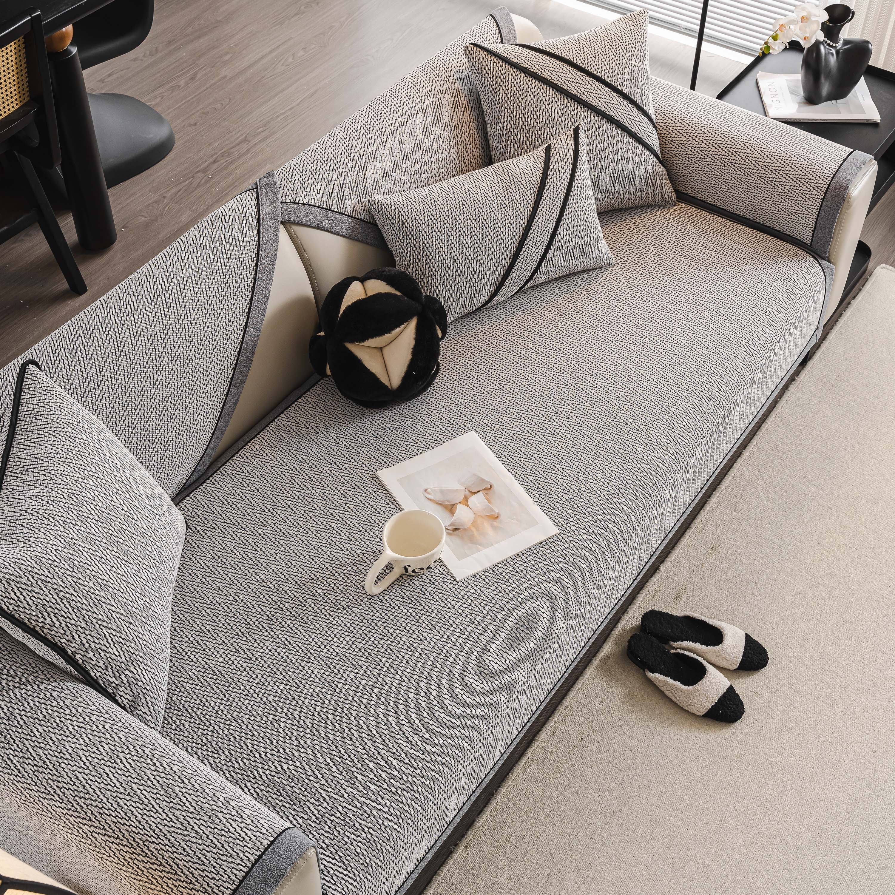 Herringbone Couch Protector for Pets, Non-Slip Washable Sectional Couch Covers - Image 70