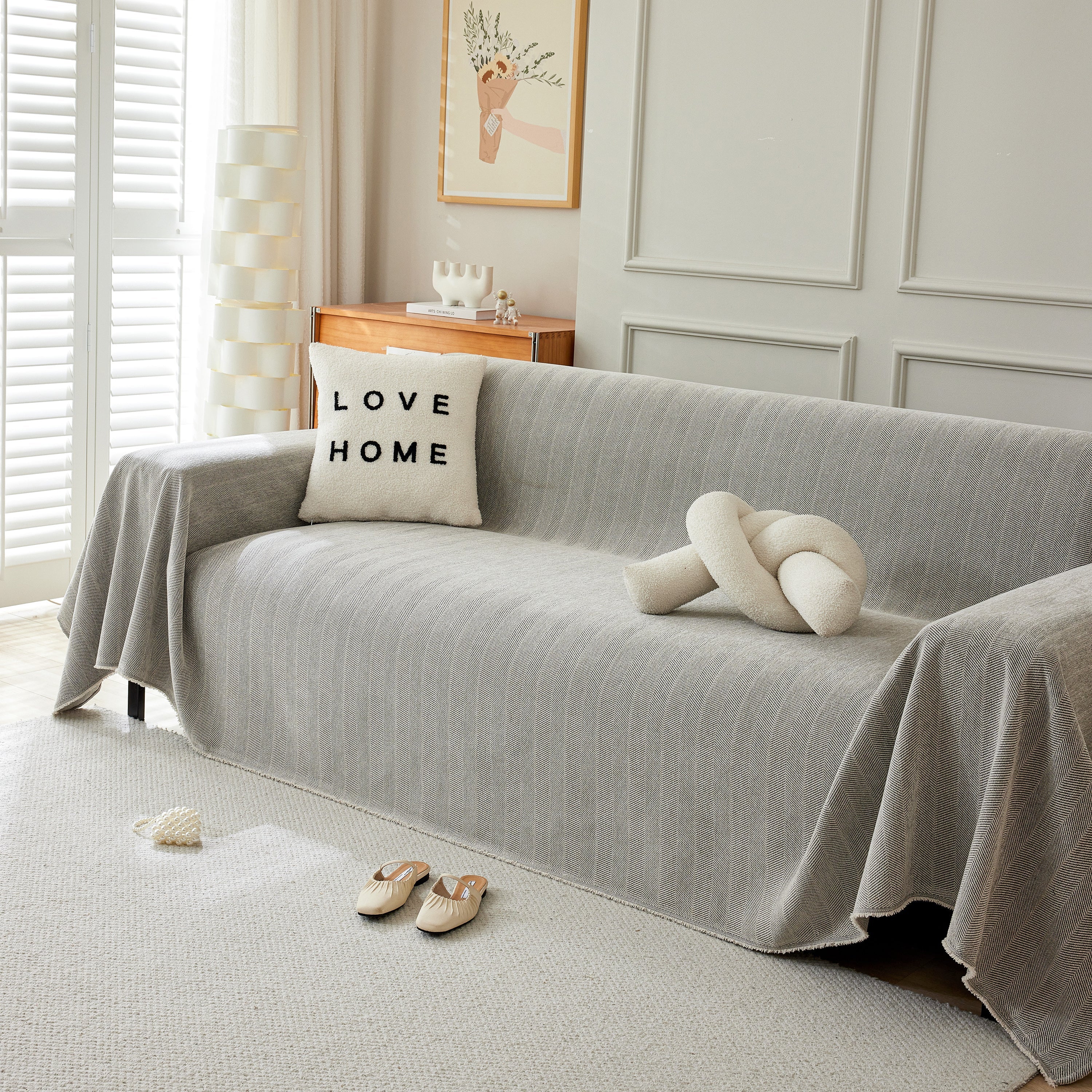 Herringbone Oversized Chenille Couch Throw Cover Sofa Slipcovers Couch Covers for Sectional Couches - Image 101