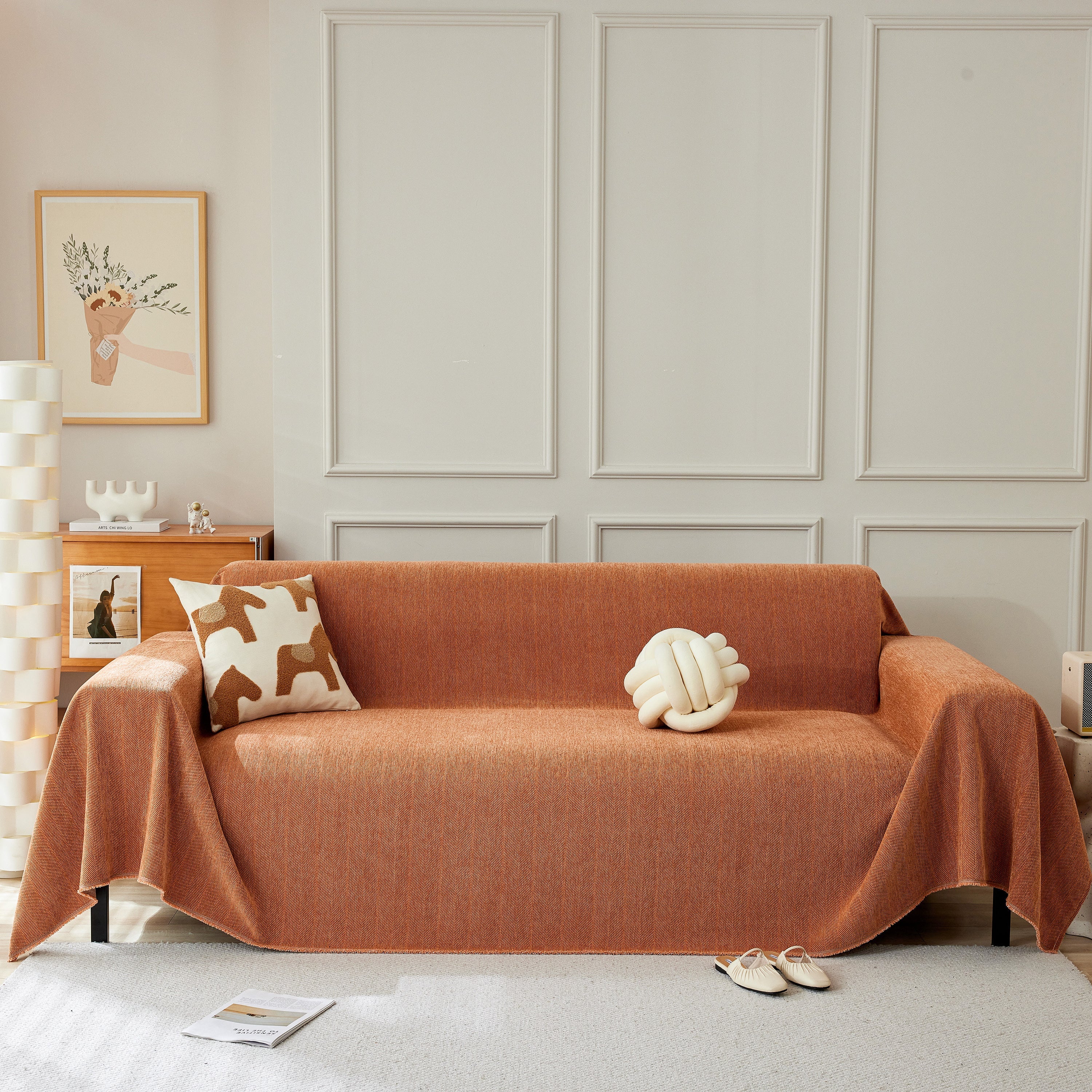 Herringbone Oversized Chenille Couch Throw Cover Sofa Slipcovers Couch Covers for Sectional Couches - Image 12