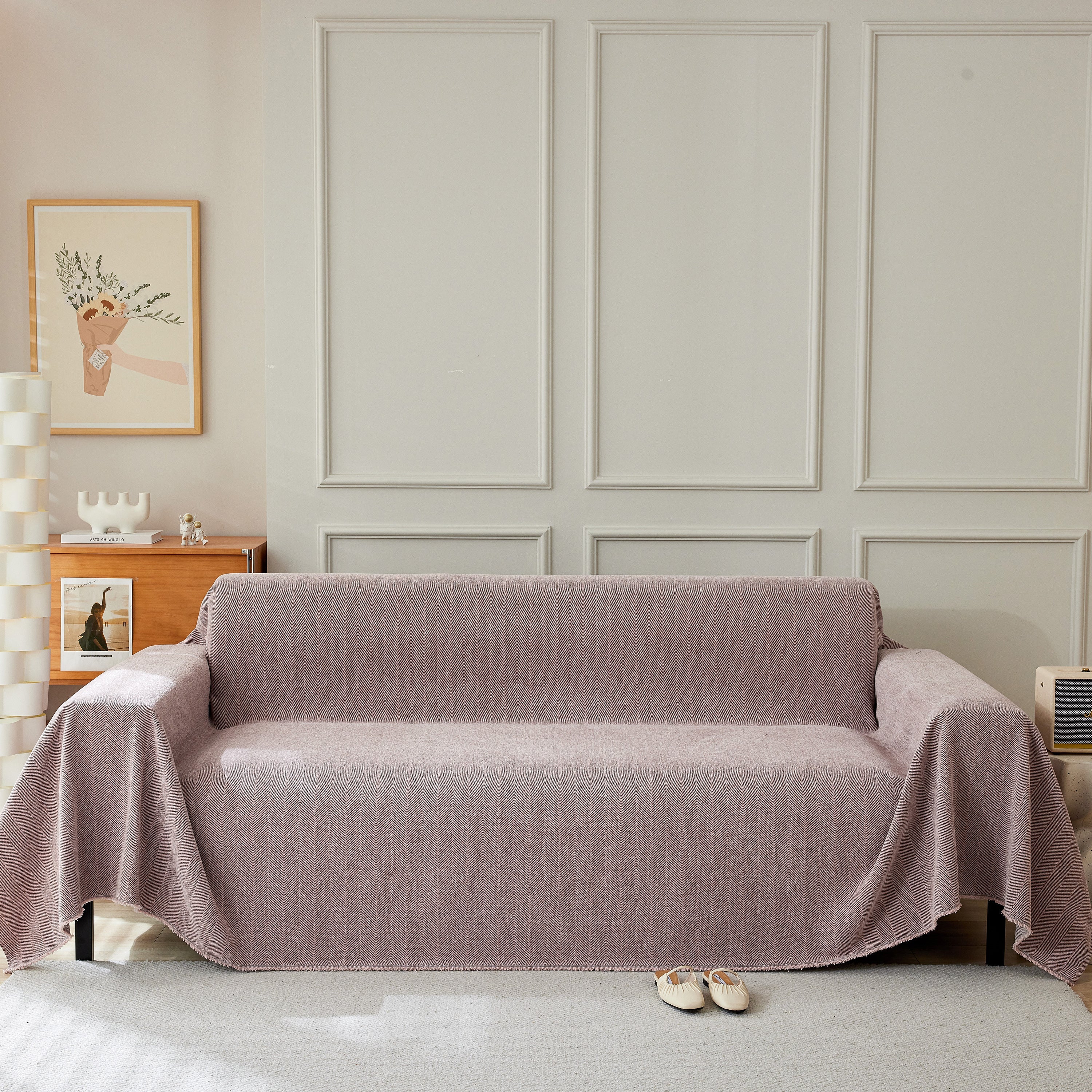 Herringbone Oversized Chenille Couch Throw Cover Sofa Slipcovers Couch Covers for Sectional Couches - Image 120
