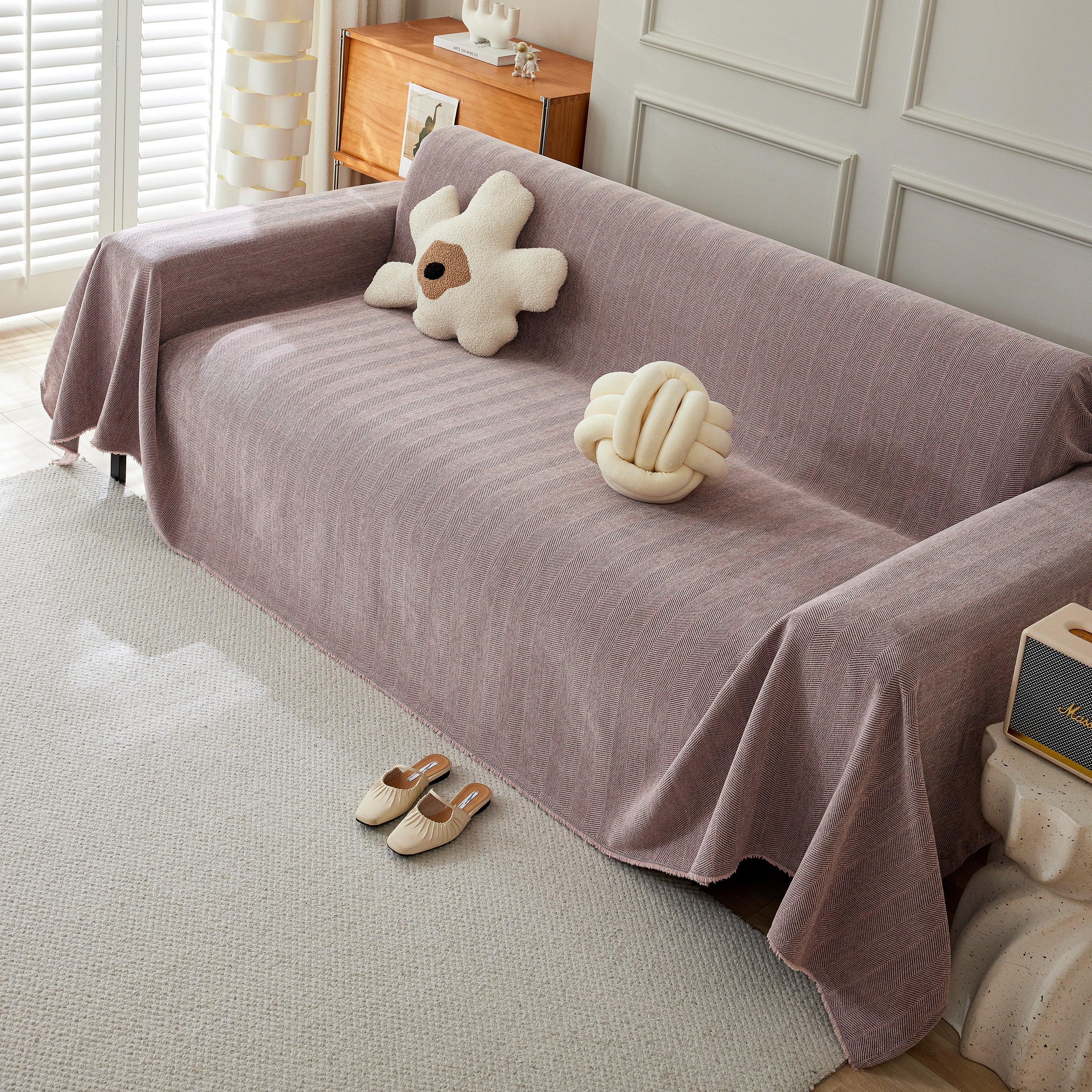 Herringbone Oversized Chenille Couch Throw Cover Sofa Slipcovers Couch Covers for Sectional Couches - Image 135