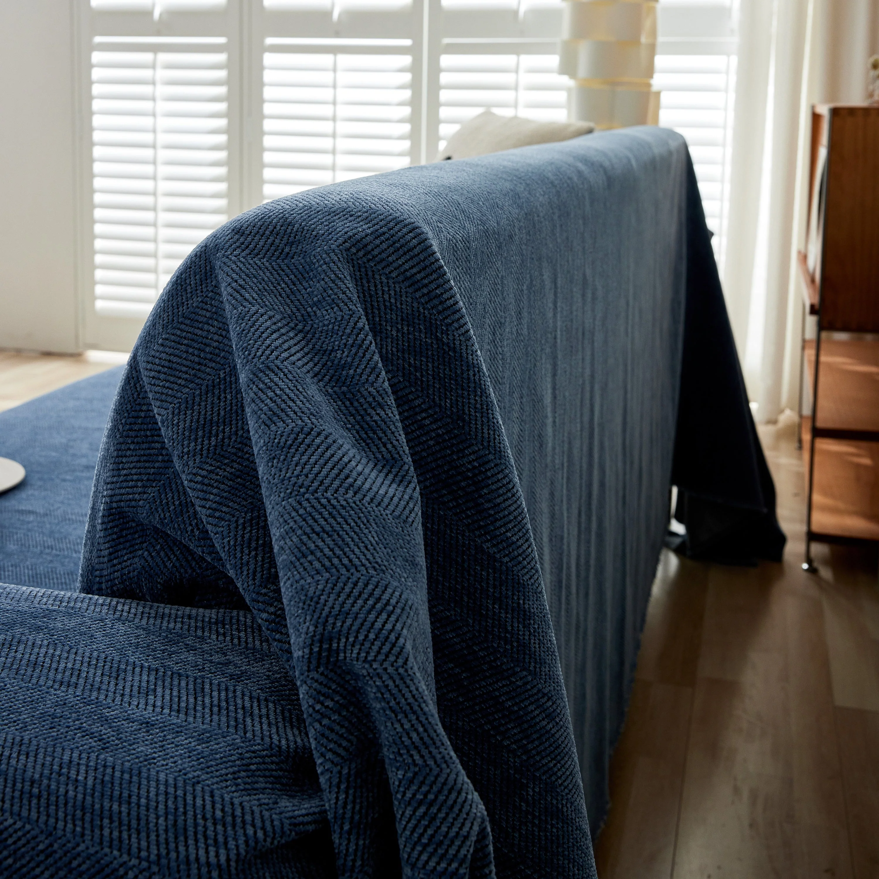 Herringbone Oversized Chenille Couch Throw Cover Sofa Slipcovers Couch Covers for Sectional Couches - Image 139