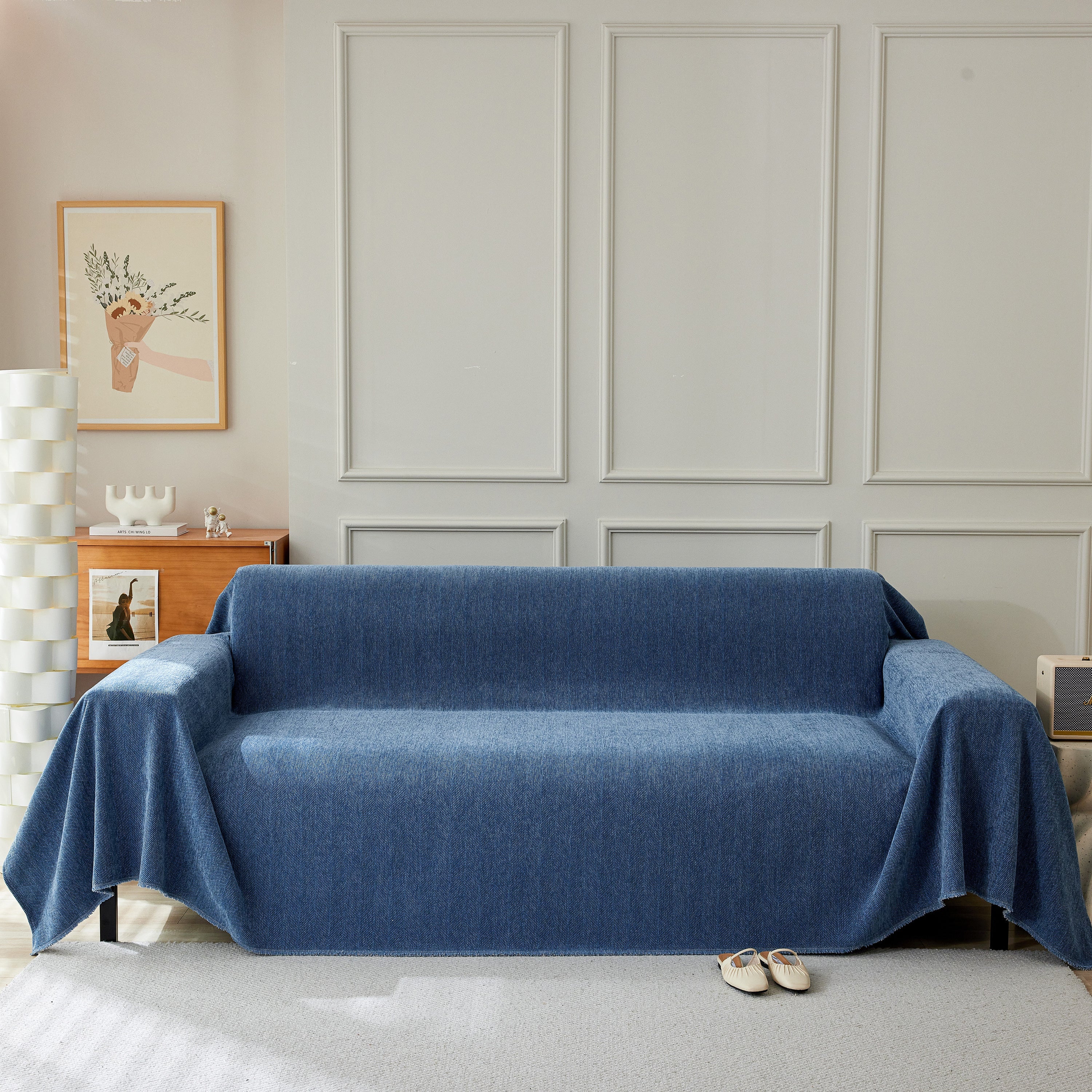 Herringbone Oversized Chenille Couch Throw Cover Sofa Slipcovers Couch Covers for Sectional Couches - Image 148