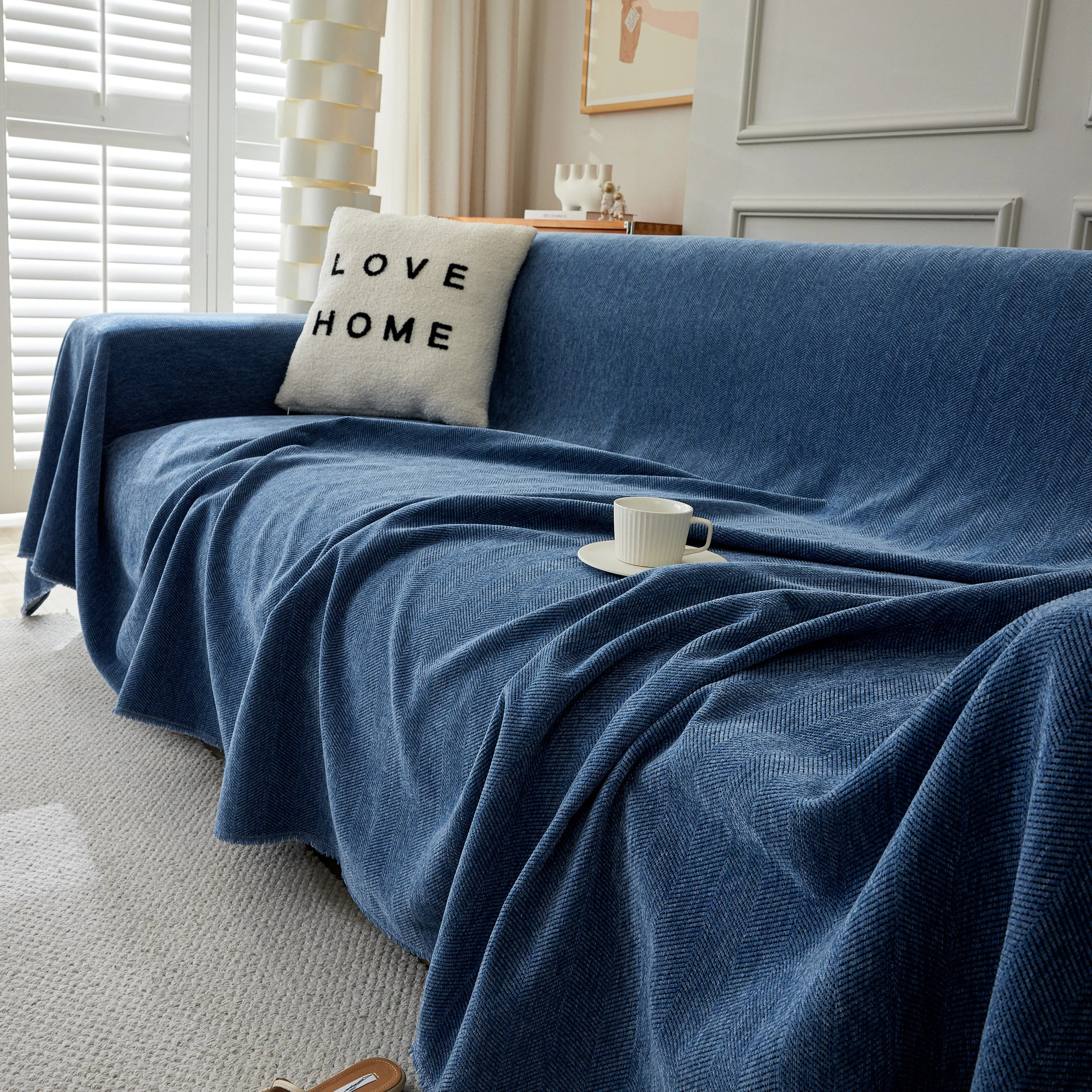 Herringbone Oversized Chenille Couch Throw Cover Sofa Slipcovers Couch Covers for Sectional Couches - Image 149