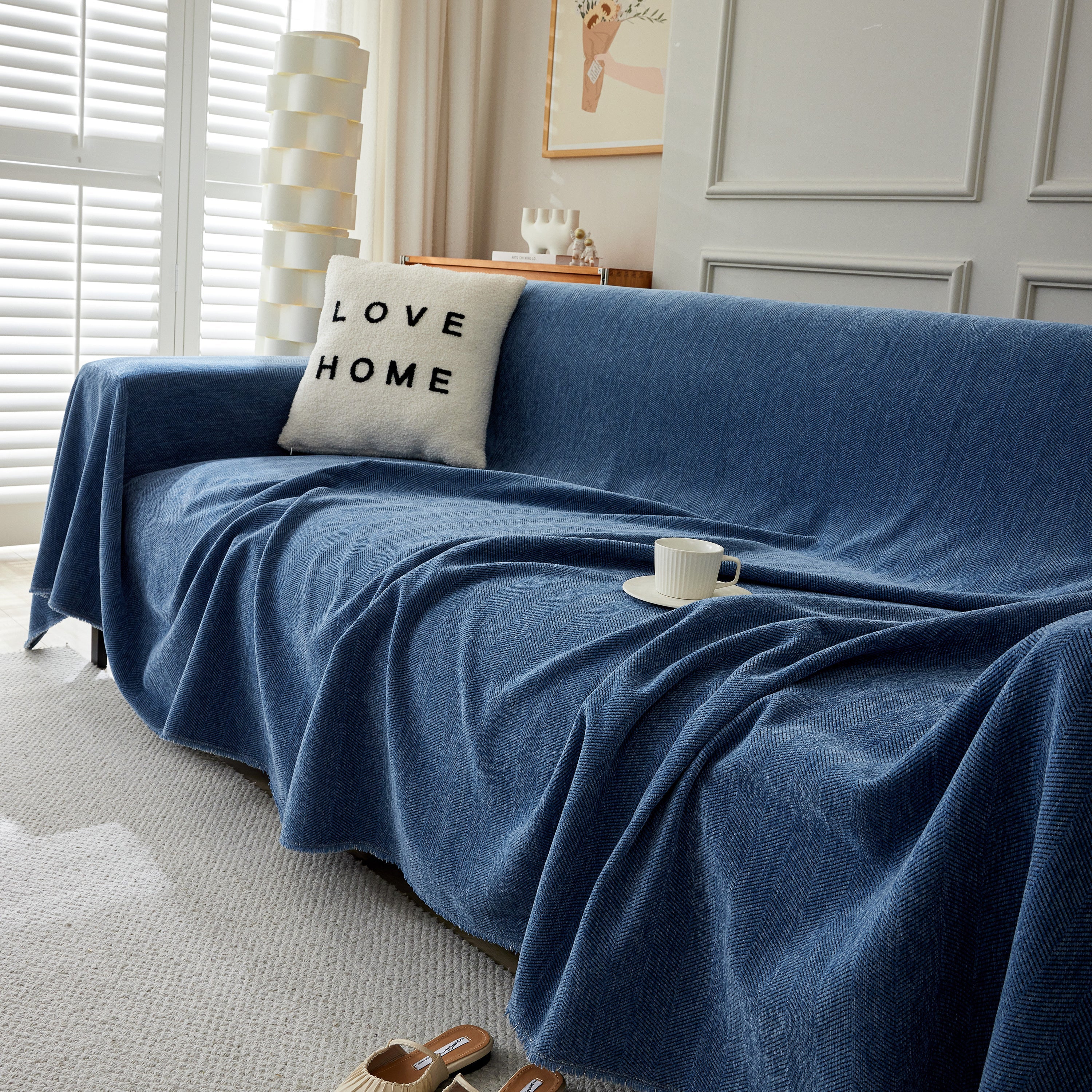 Herringbone Oversized Chenille Couch Throw Cover Sofa Slipcovers Couch Covers for Sectional Couches - Image 152