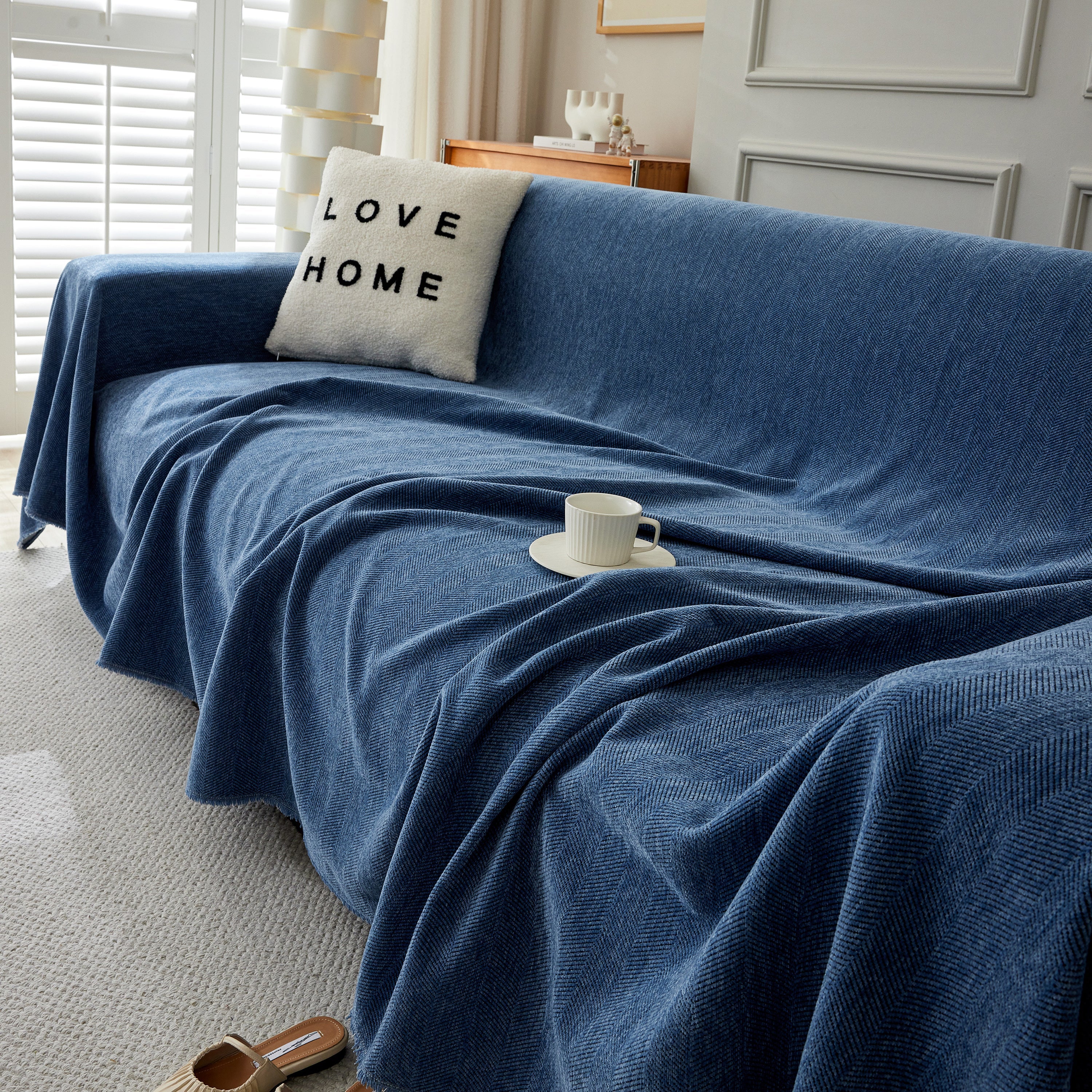 Herringbone Oversized Chenille Couch Throw Cover Sofa Slipcovers Couch Covers for Sectional Couches - Image 153