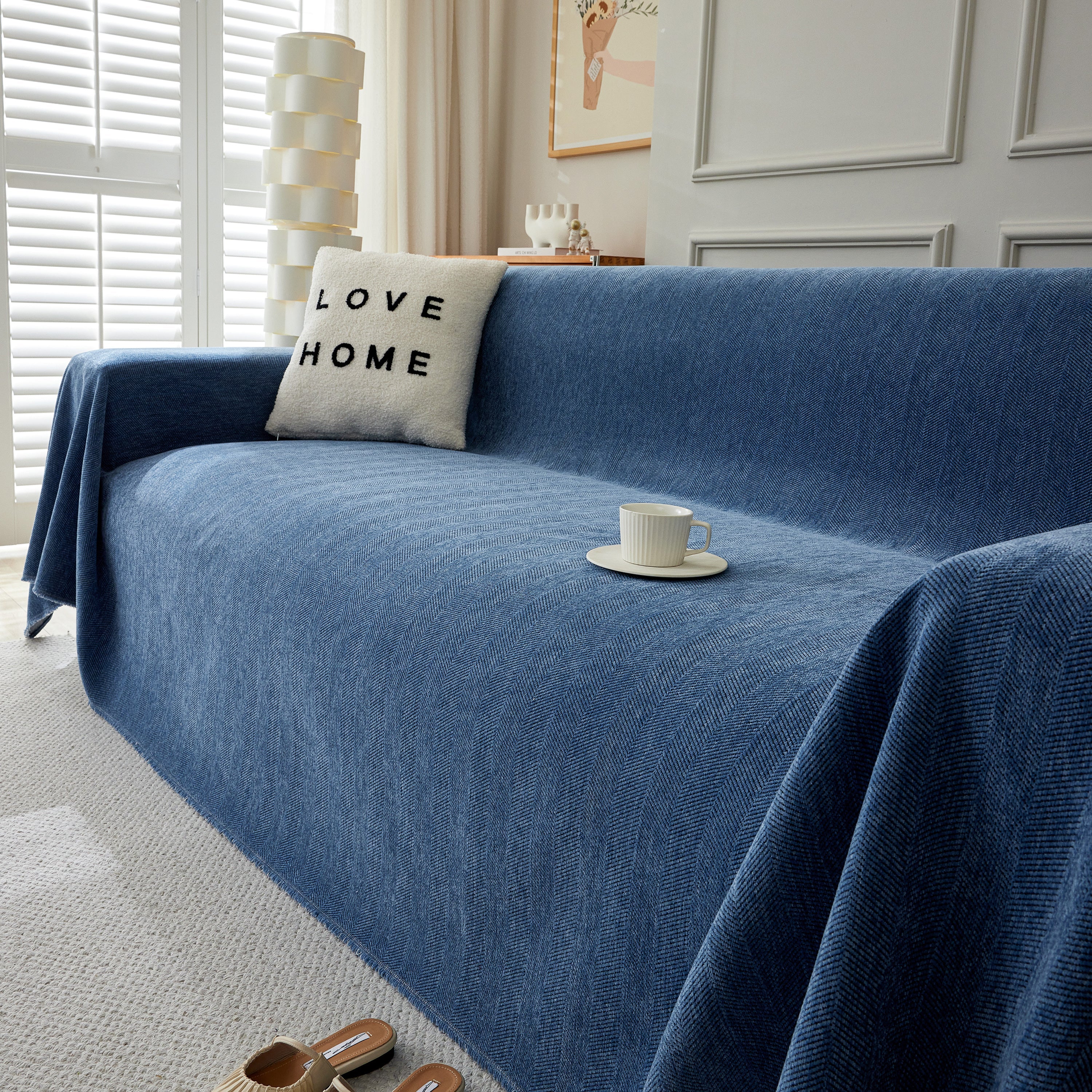 Herringbone Oversized Chenille Couch Throw Cover Sofa Slipcovers Couch Covers for Sectional Couches - Image 156