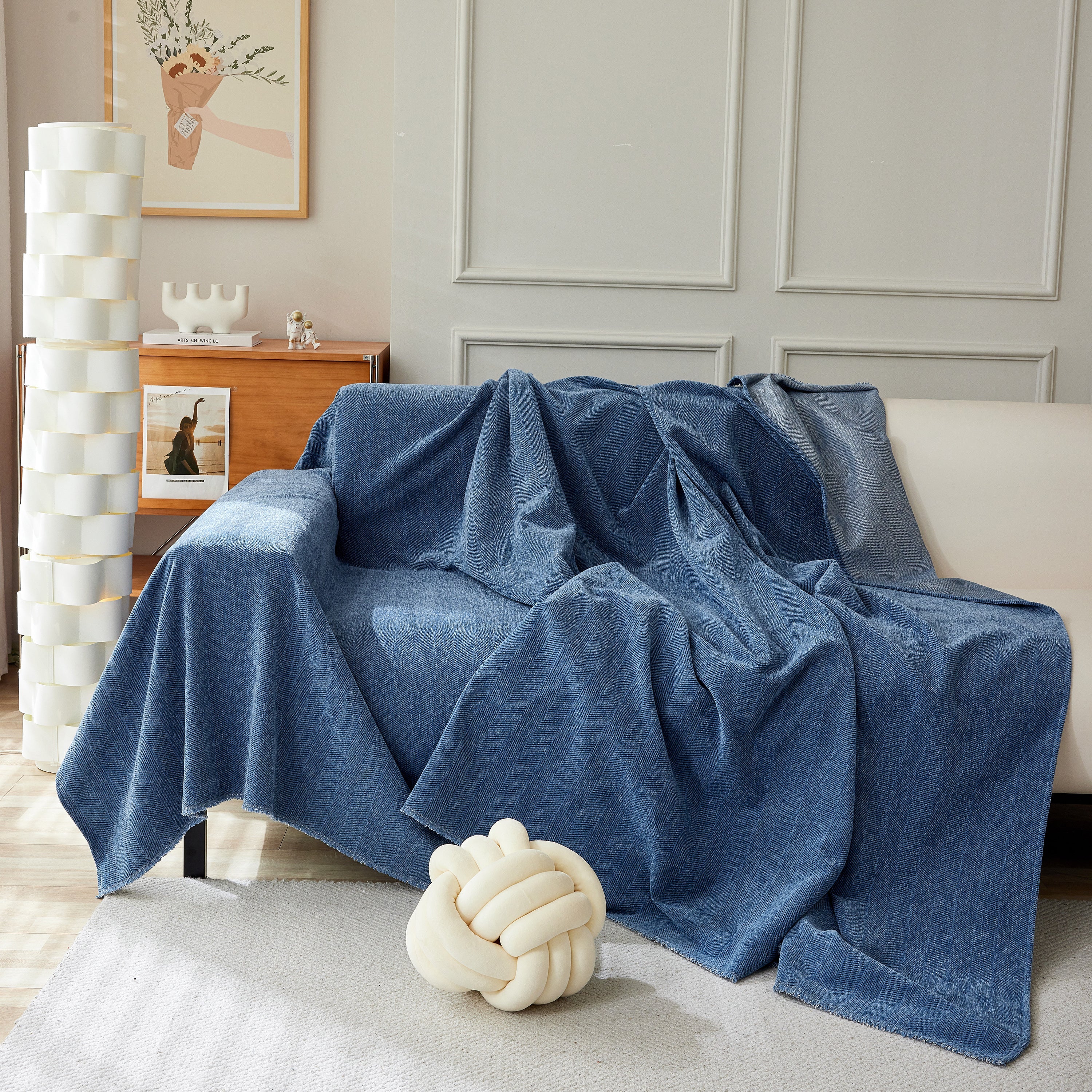 Herringbone Oversized Chenille Couch Throw Cover Sofa Slipcovers Couch Covers for Sectional Couches - Image 158