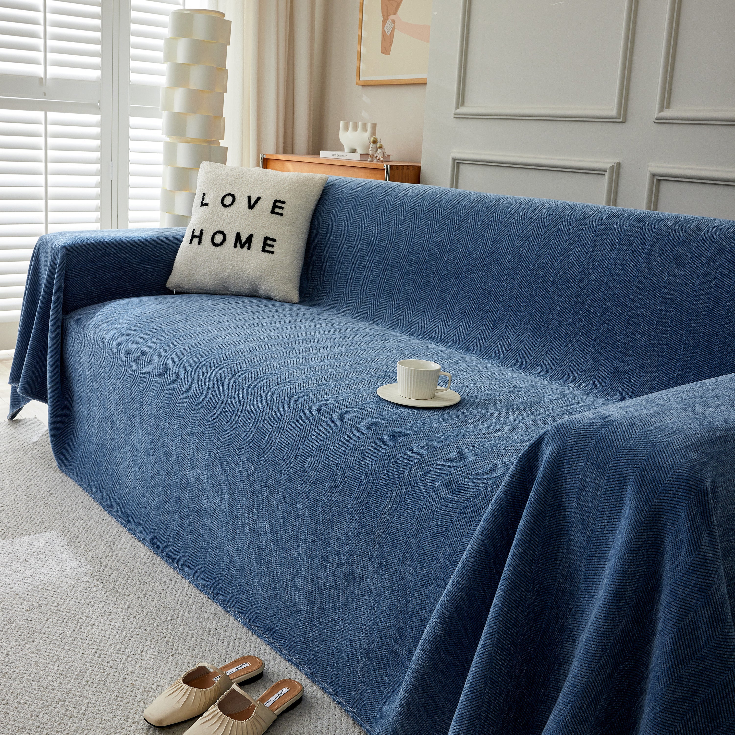 Herringbone Oversized Chenille Couch Throw Cover Sofa Slipcovers Couch Covers for Sectional Couches - Image 160