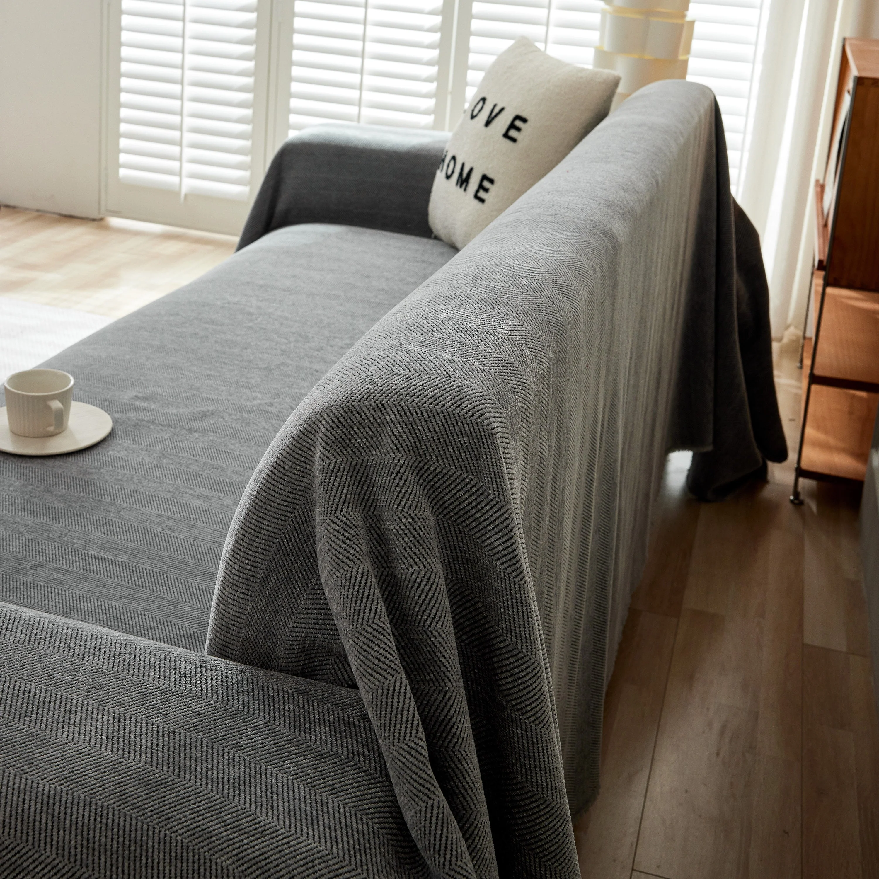 Herringbone Oversized Chenille Couch Throw Cover Sofa Slipcovers Couch Covers for Sectional Couches - Image 166
