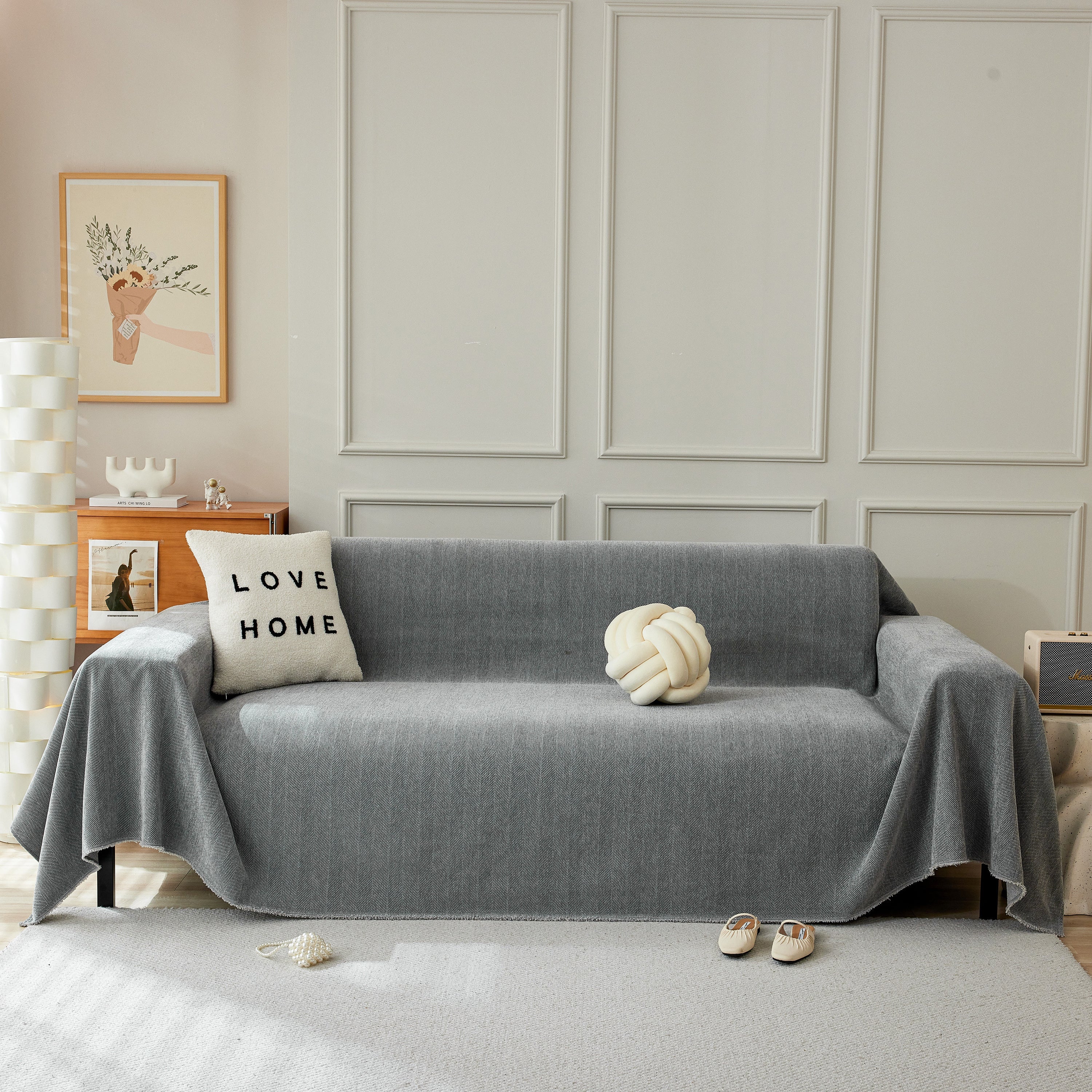Herringbone Oversized Chenille Couch Throw Cover Sofa Slipcovers Couch Covers for Sectional Couches - Image 172