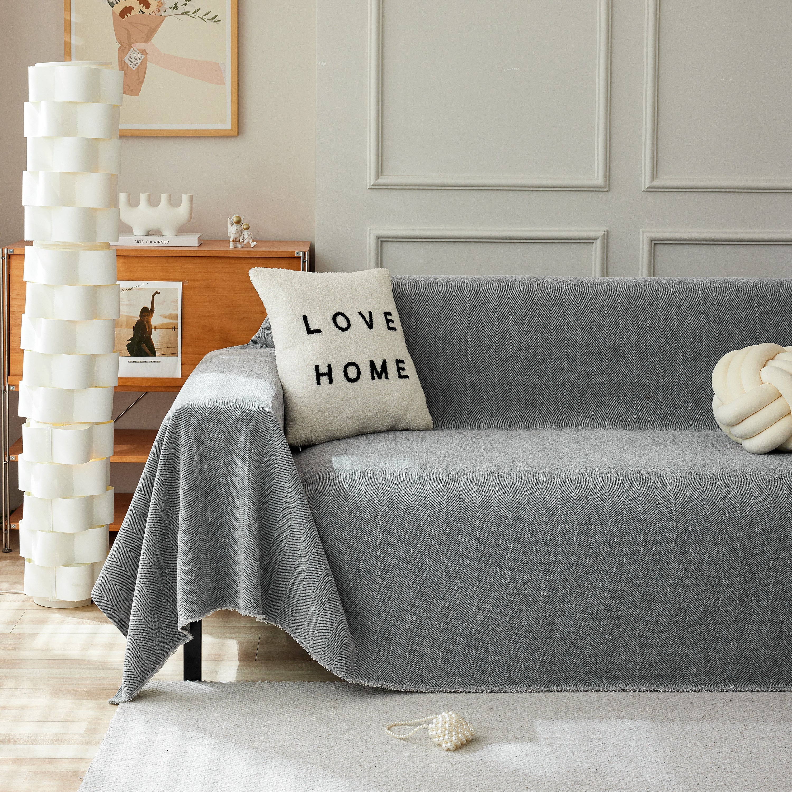 Herringbone Oversized Chenille Couch Throw Cover Sofa Slipcovers Couch Covers for Sectional Couches - Image 178