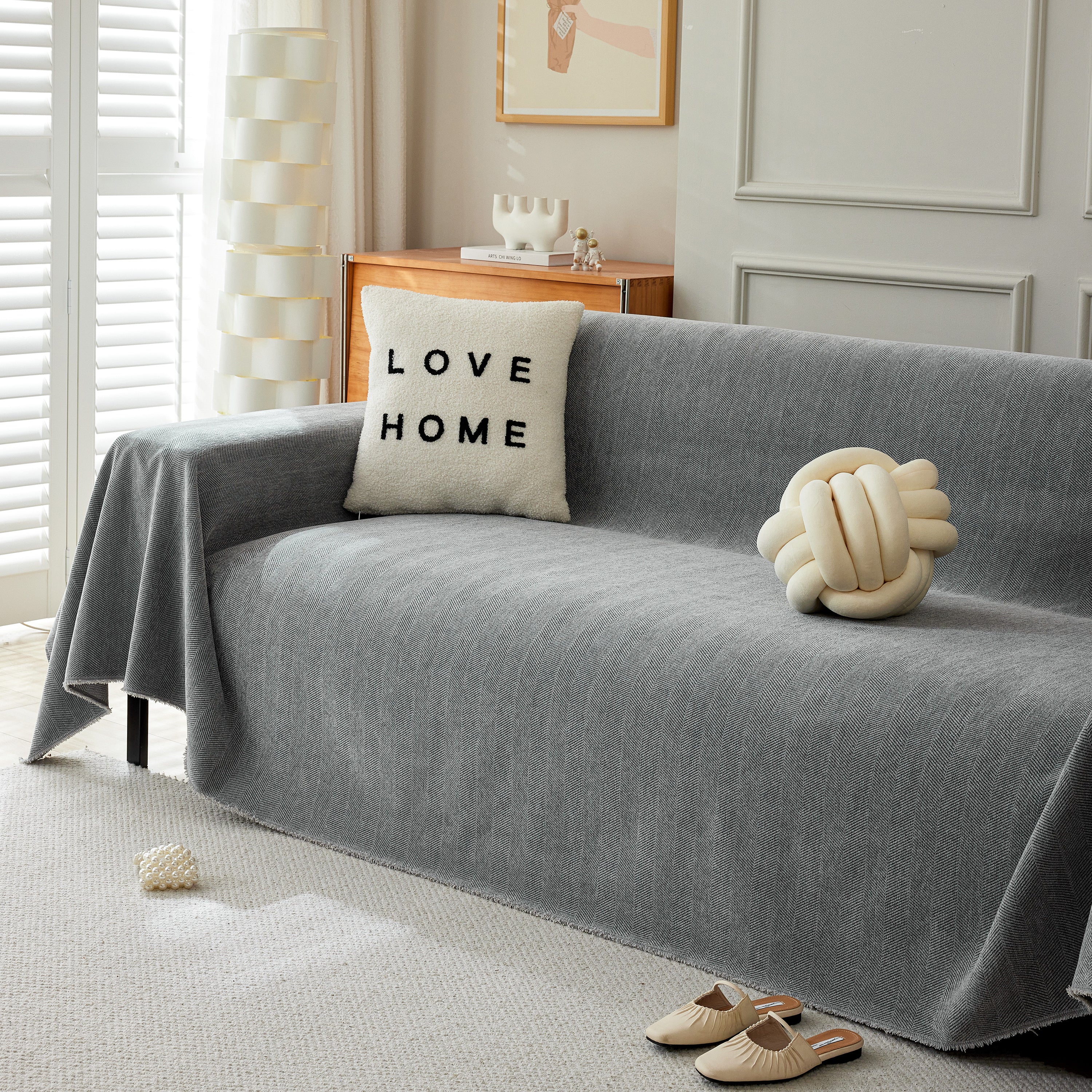 Herringbone Oversized Chenille Couch Throw Cover Sofa Slipcovers Couch Covers for Sectional Couches - Image 180