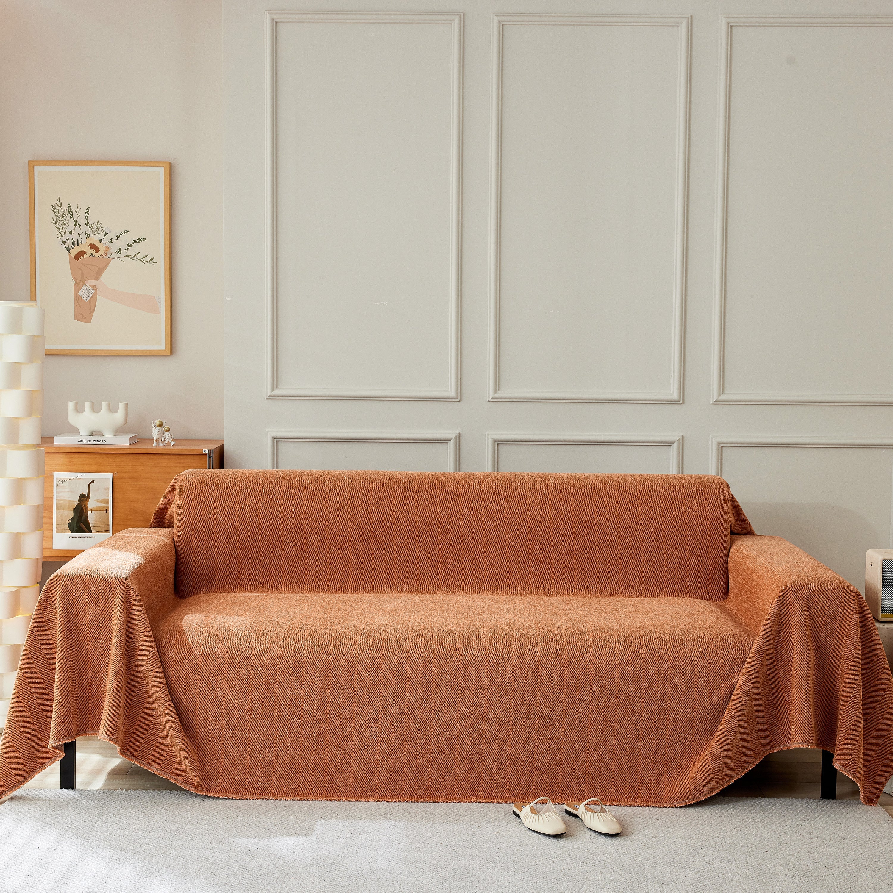 Herringbone Oversized Chenille Couch Throw Cover Sofa Slipcovers Couch Covers for Sectional Couches - Image 23