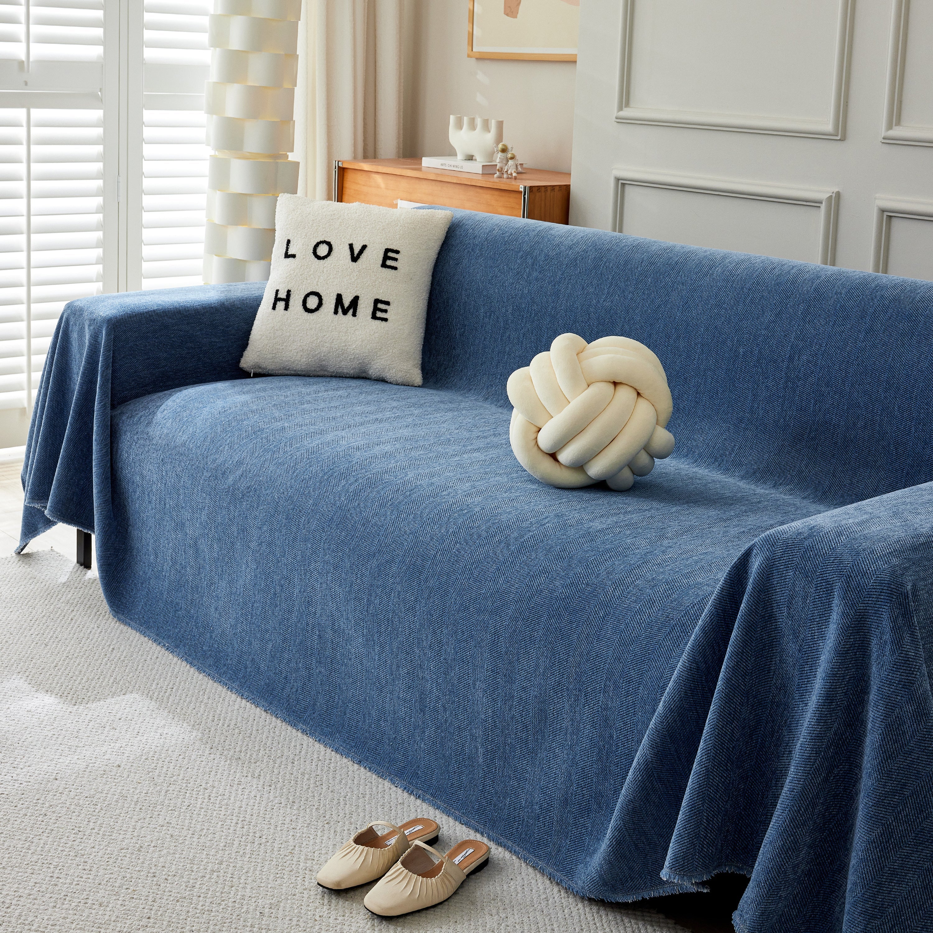 Herringbone Oversized Chenille Couch Throw Cover Sofa Slipcovers Couch Covers for Sectional Couches - Image 33