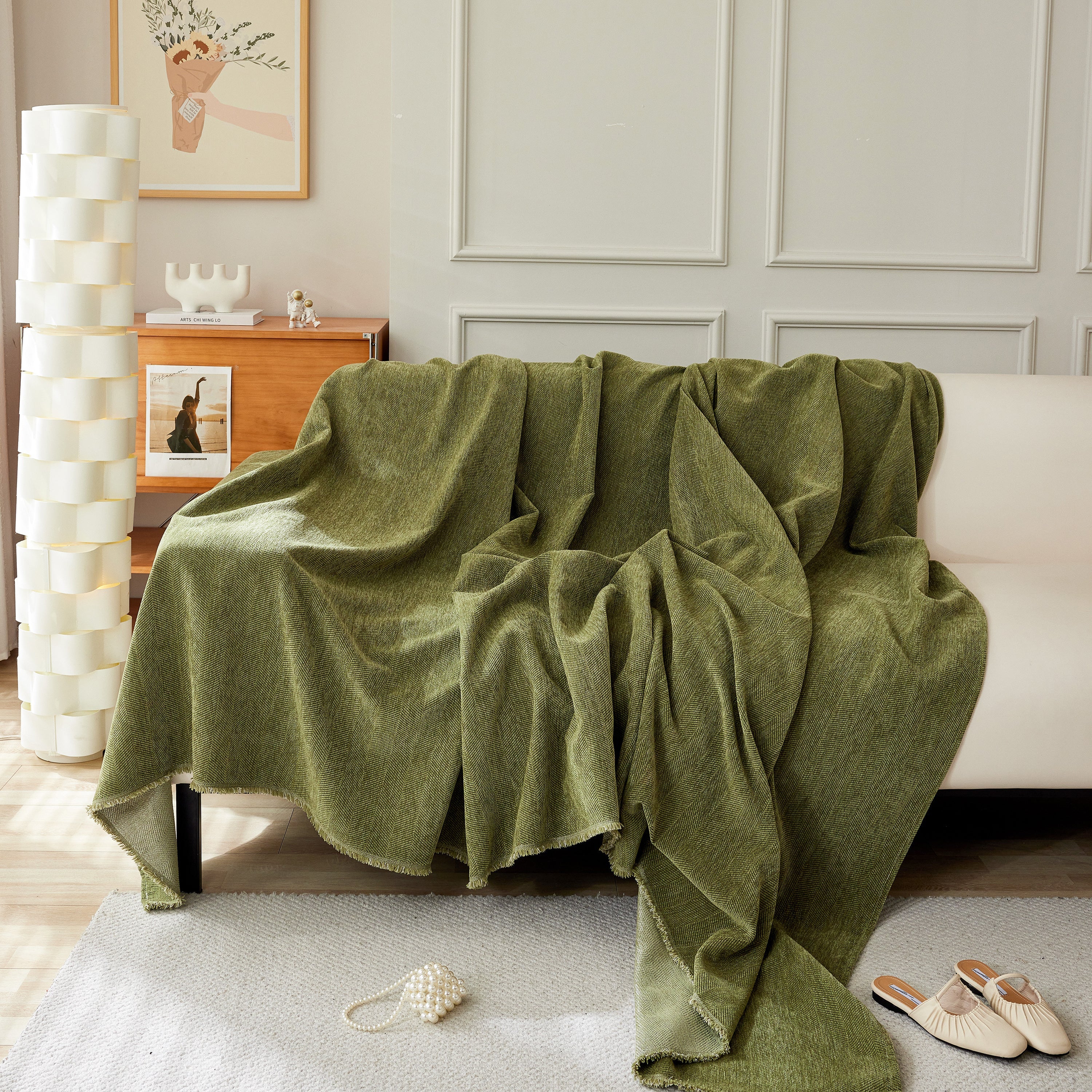 Herringbone Oversized Chenille Couch Throw Cover Sofa Slipcovers Couch Covers for Sectional Couches - Image 43