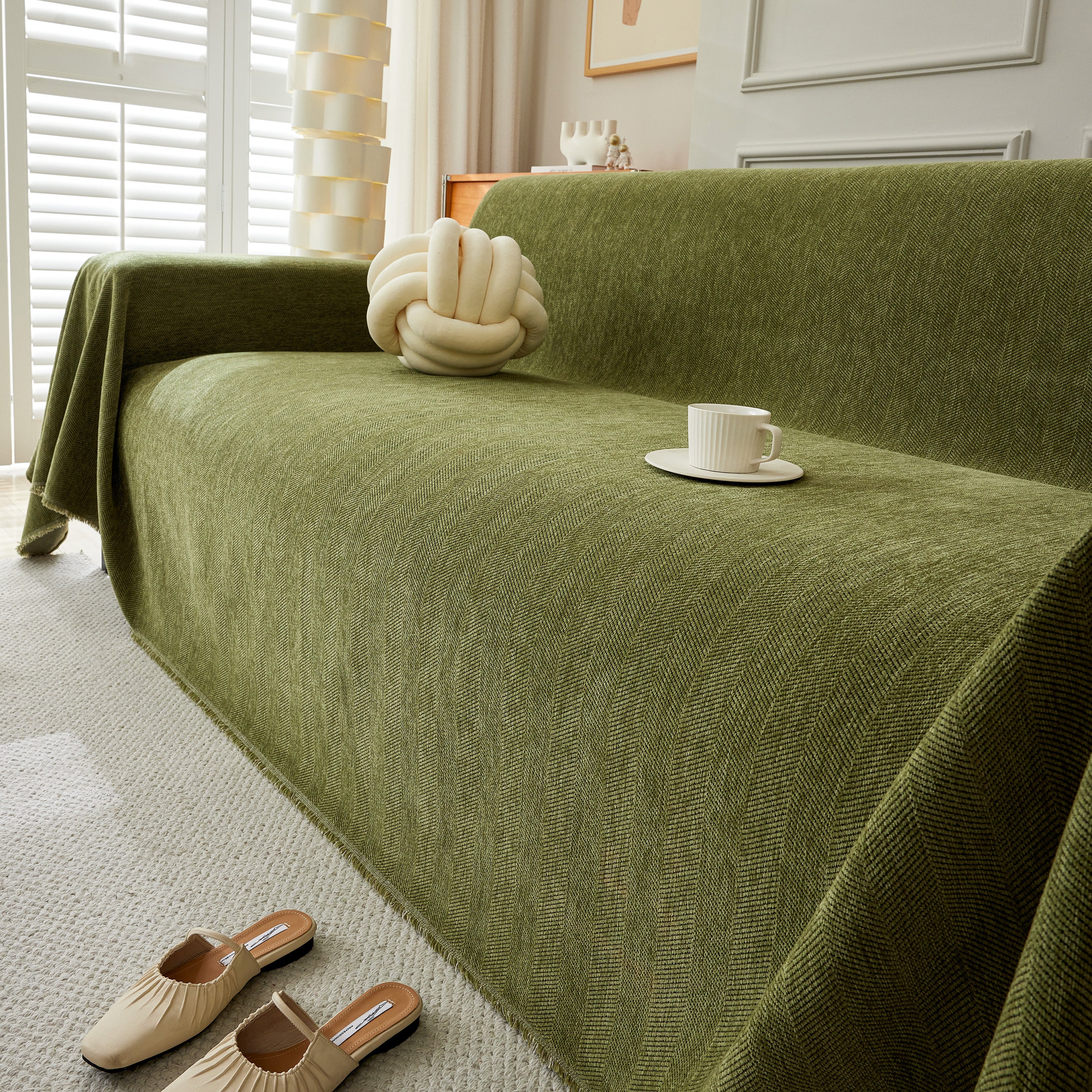 Herringbone Oversized Chenille Couch Throw Cover Sofa Slipcovers Couch Covers for Sectional Couches - Image 50