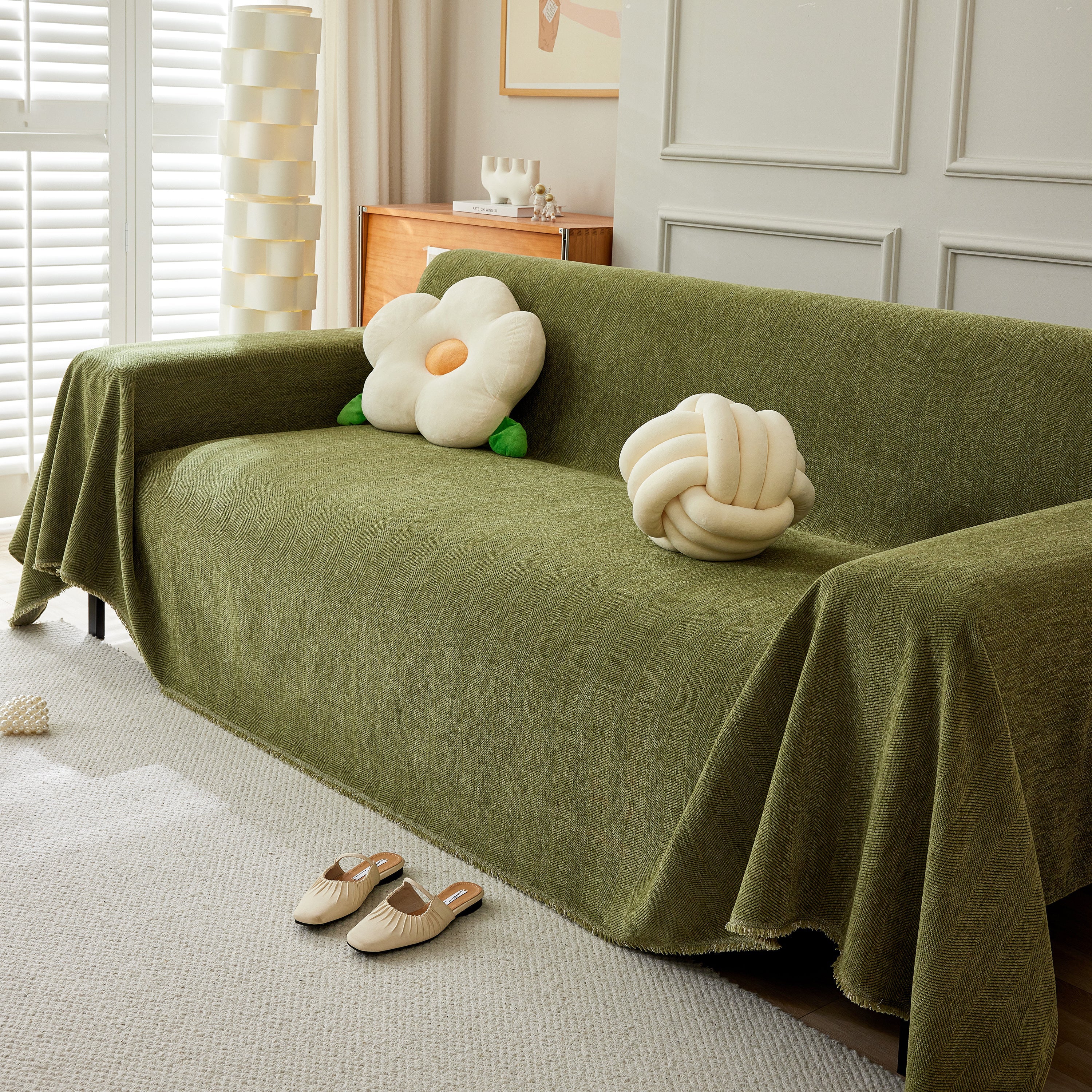 Herringbone Oversized Chenille Couch Throw Cover Sofa Slipcovers Couch Covers for Sectional Couches - Image 54