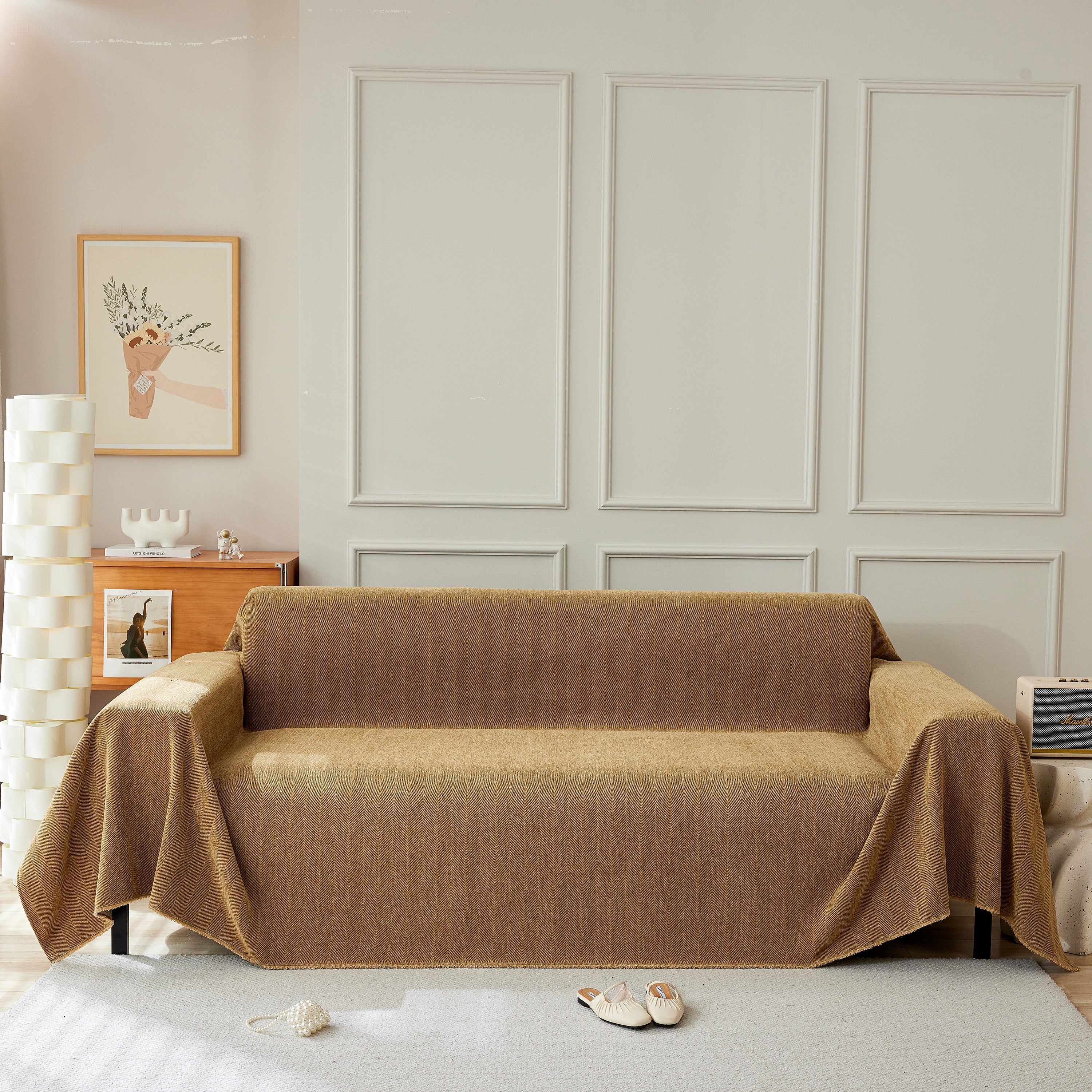 Herringbone Oversized Chenille Couch Throw Cover Sofa Slipcovers Couch Covers for Sectional Couches - Image 68