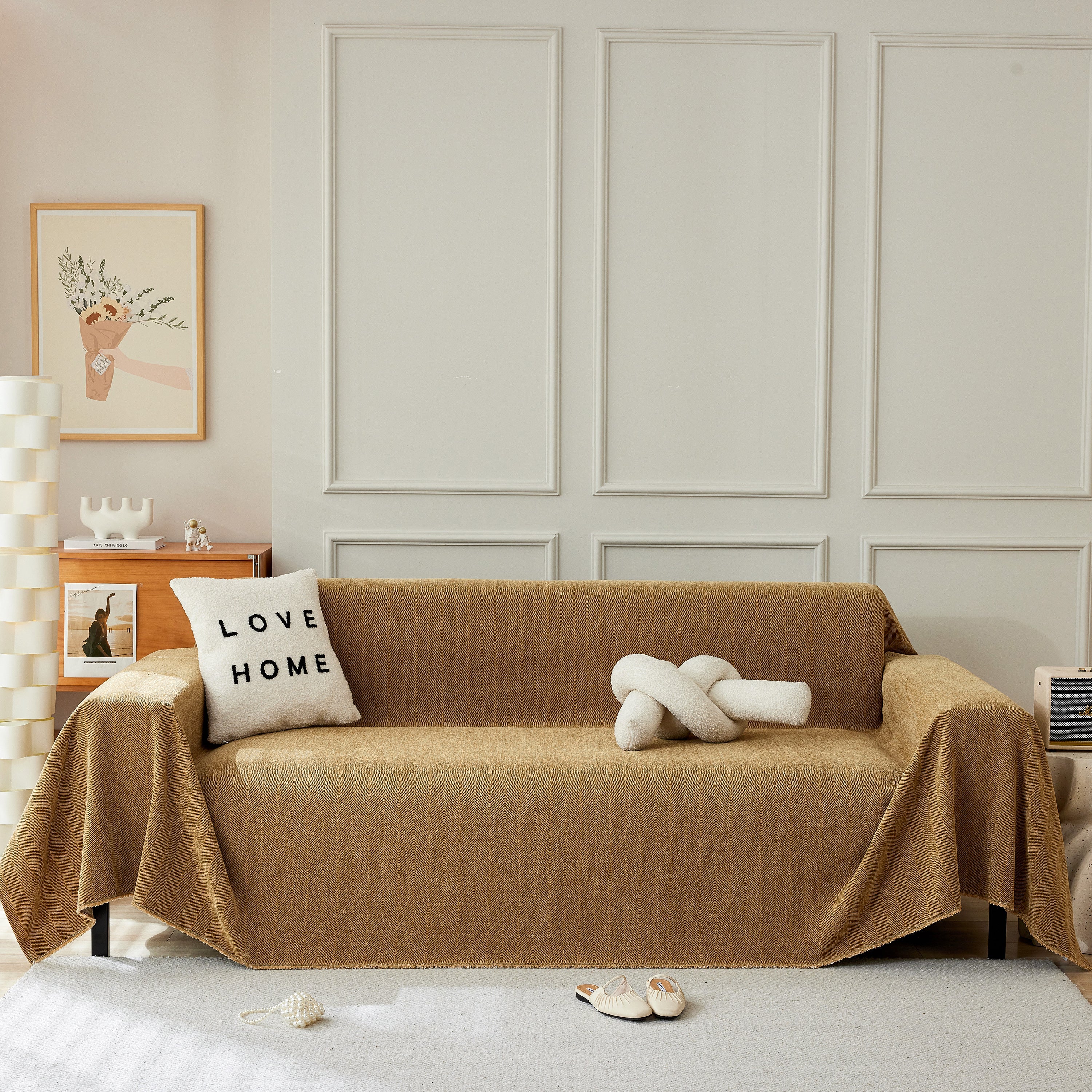 Herringbone Oversized Chenille Couch Throw Cover Sofa Slipcovers Couch Covers for Sectional Couches - Image 70