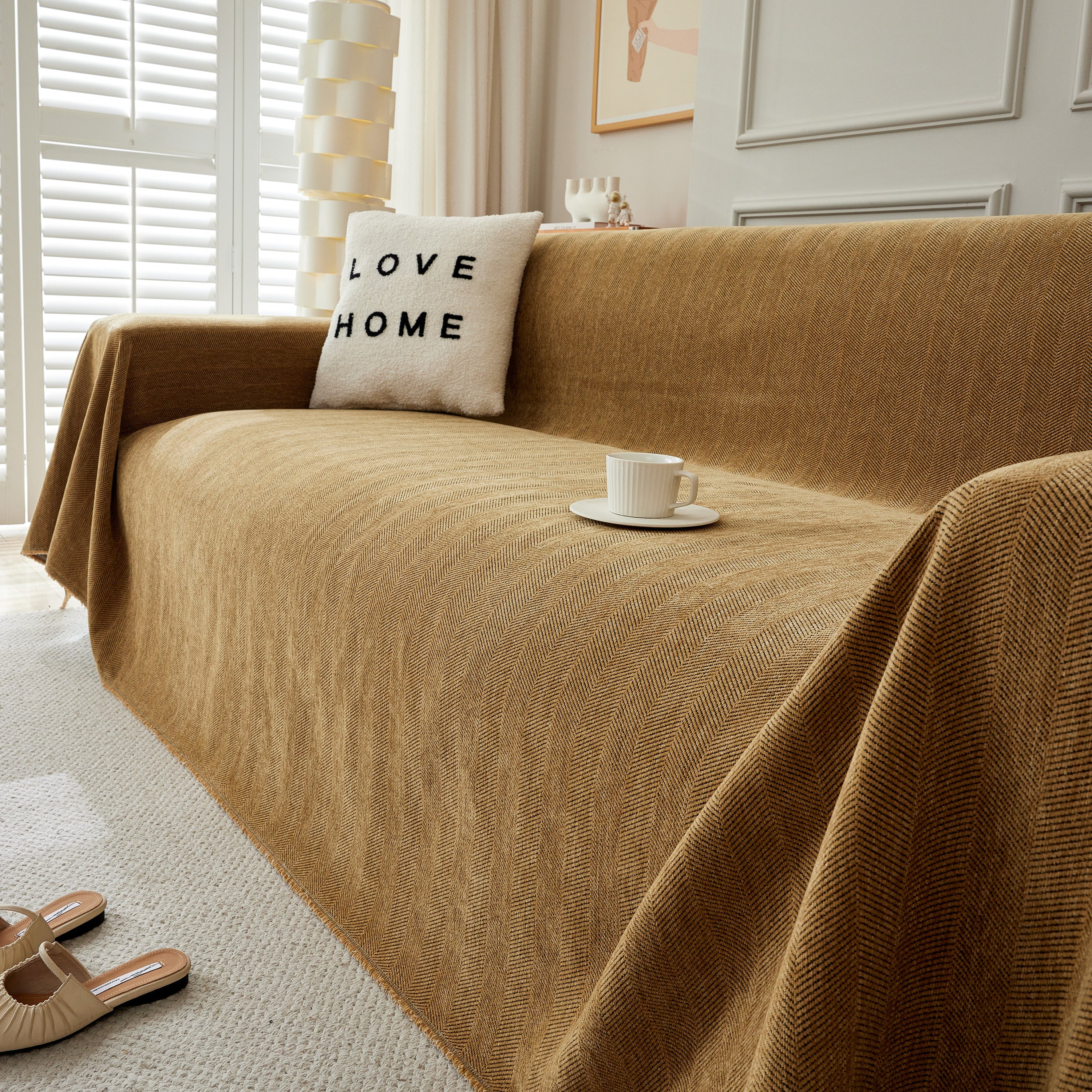 Herringbone Oversized Chenille Couch Throw Cover Sofa Slipcovers Couch Covers for Sectional Couches - Image 71