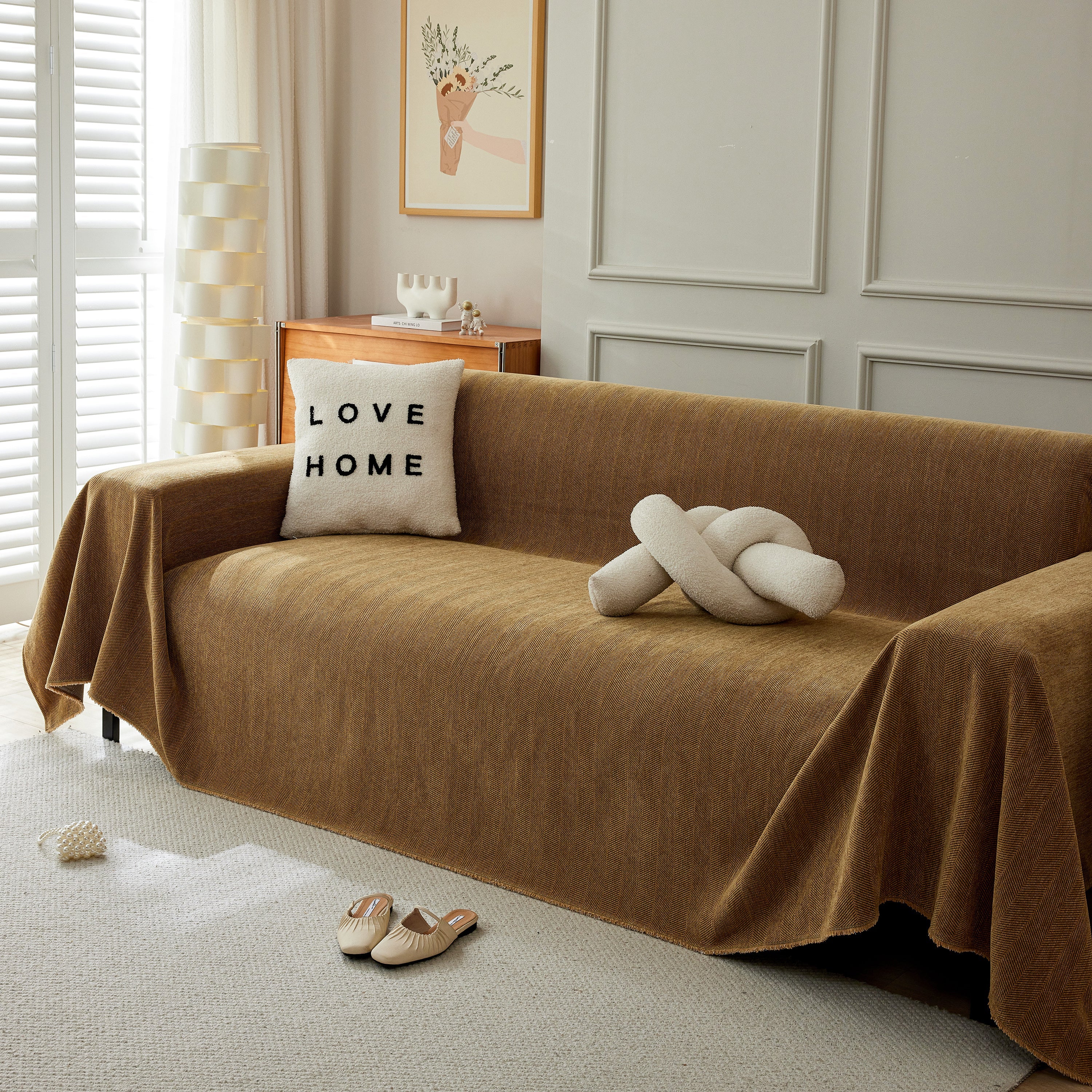 Herringbone Oversized Chenille Couch Throw Cover Sofa Slipcovers Couch Covers for Sectional Couches - Image 86