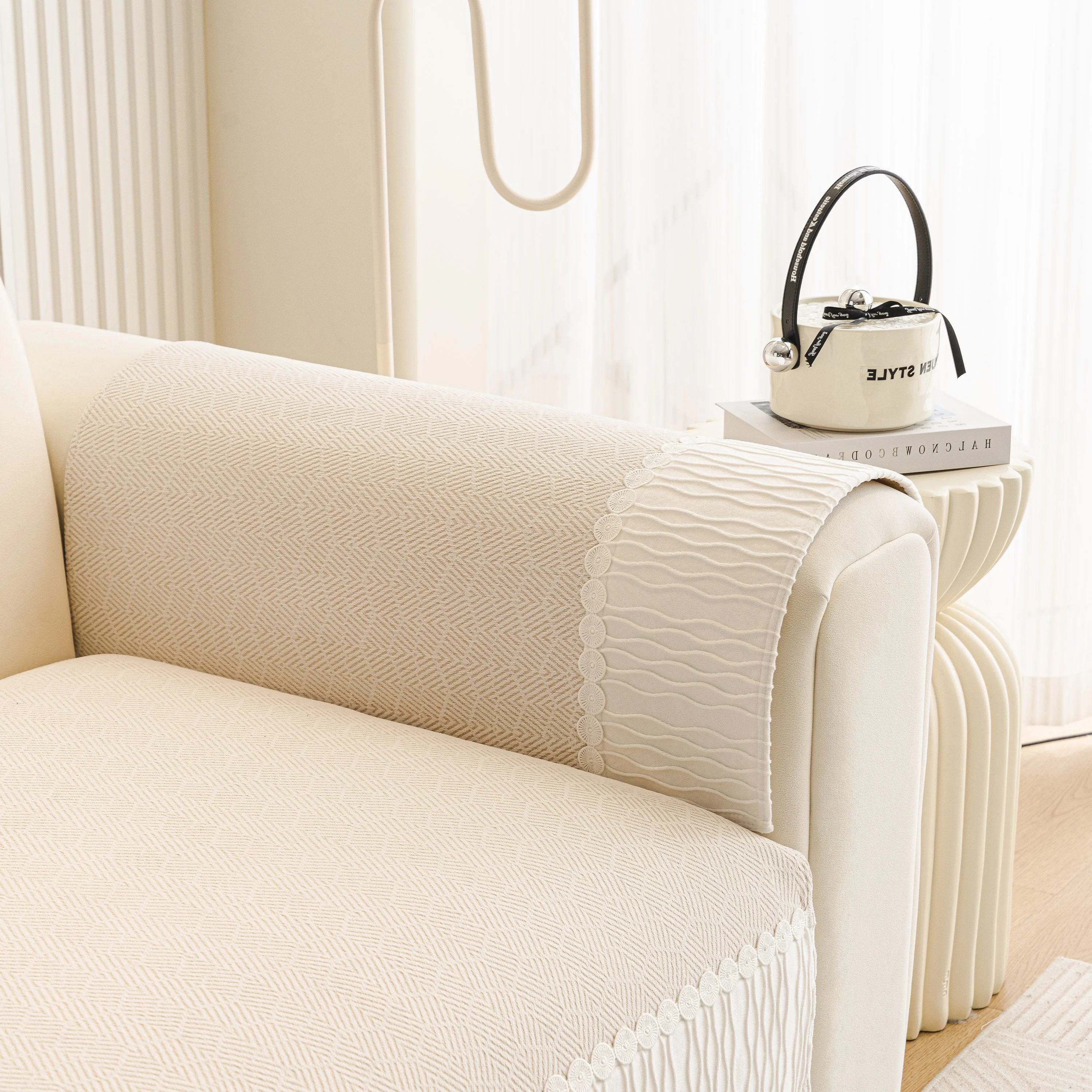 Herringbone Sofa Protector Cover, Non-Slip Couch Cover for Seat, Back & Arms - Image 15